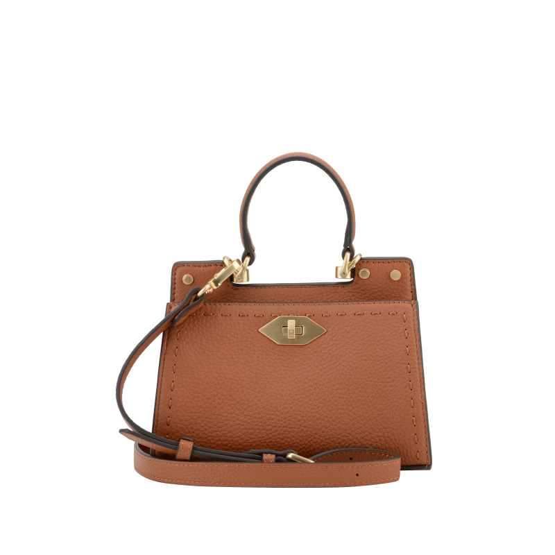 Handbag - cowhide leather POURCHET Brown