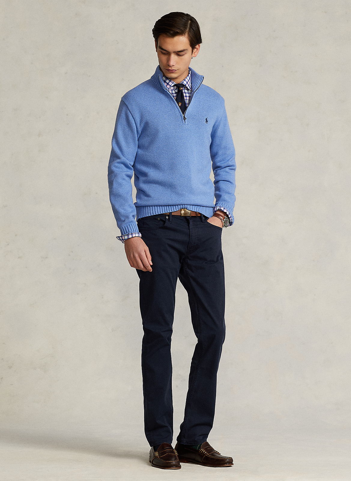 Cotton sweater with zip-up neck POLO RALPH LAUREN Blue