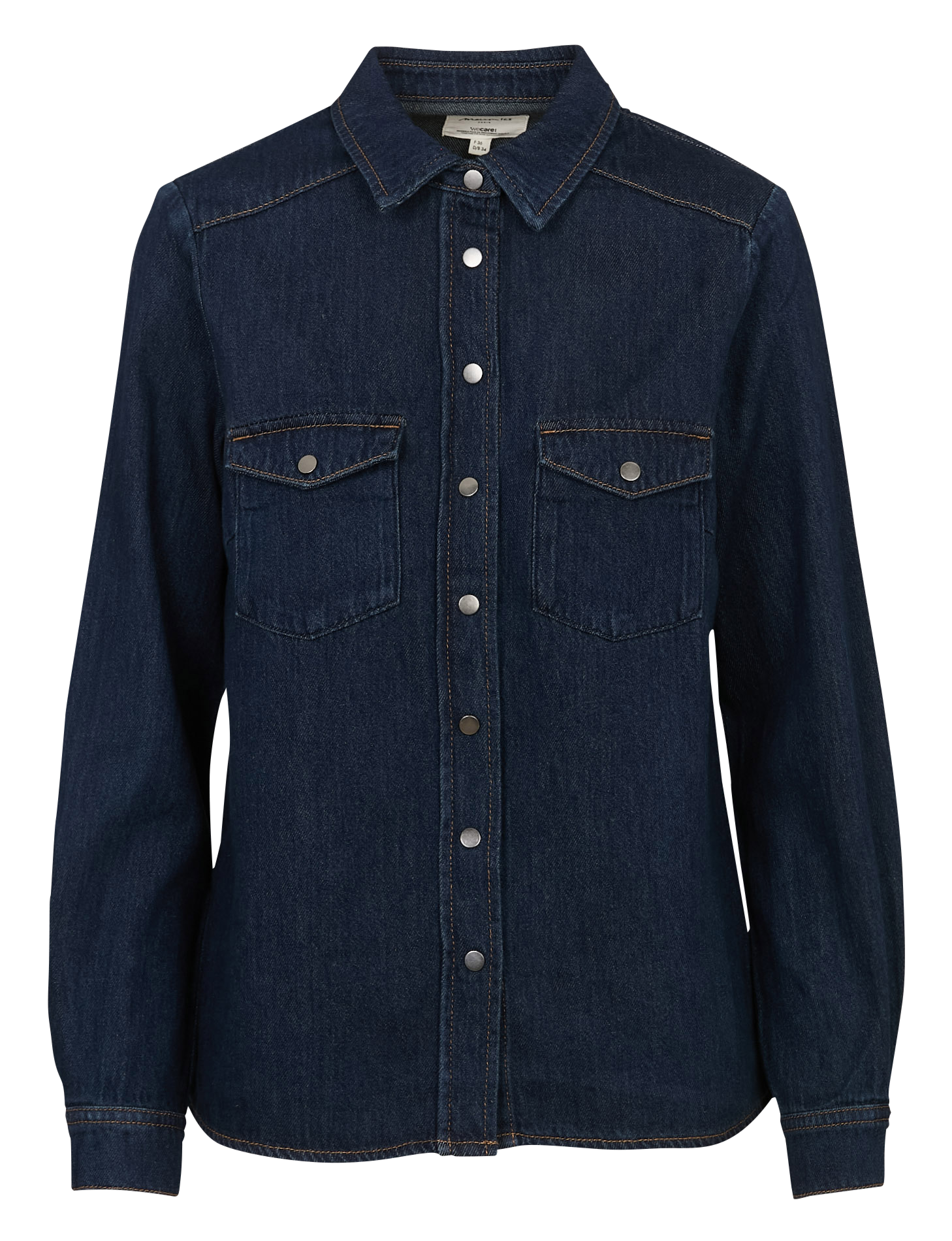 Chemise droite boutonnée en jen MAISON 123 Bleu