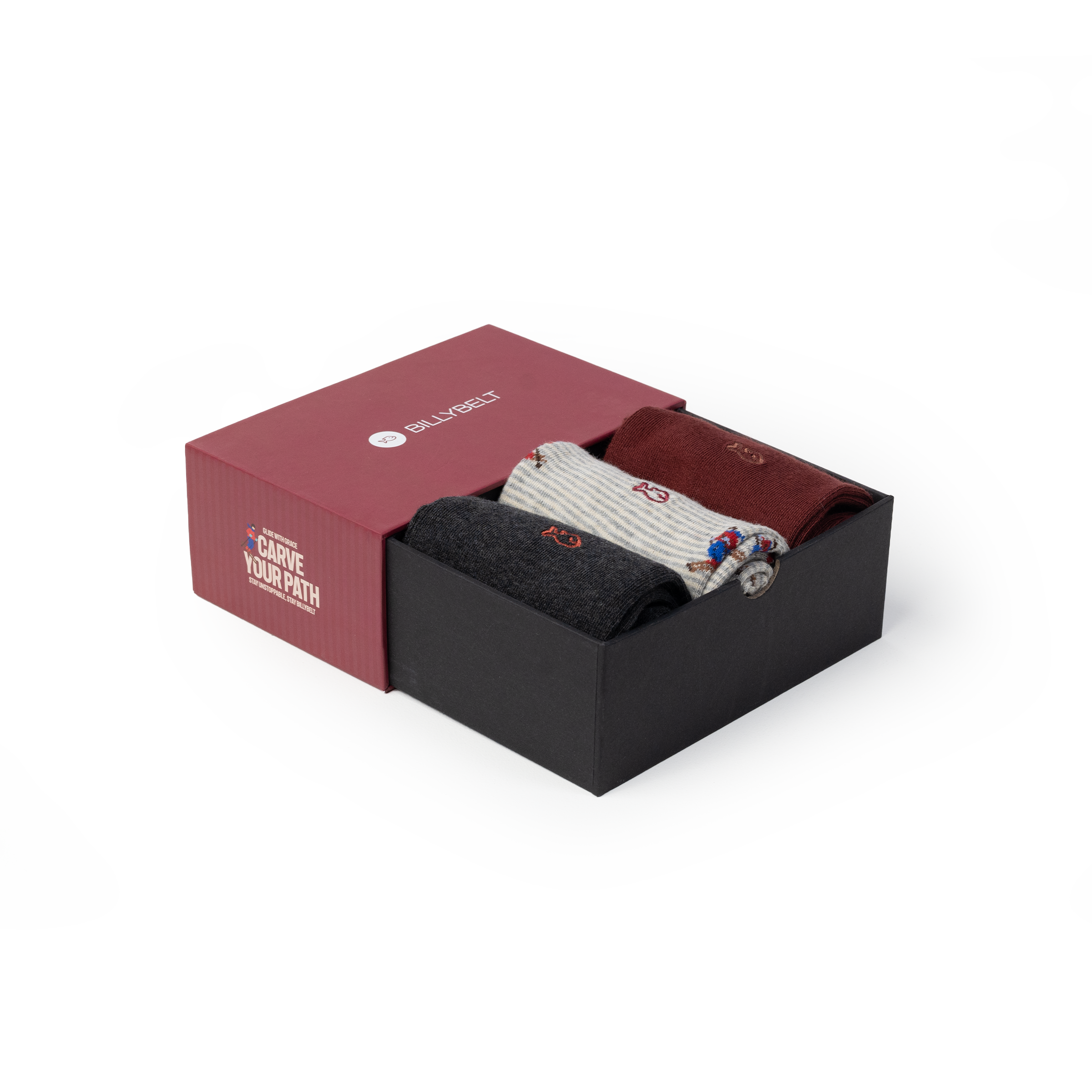 Set of 3 socks BILLYBELT Red