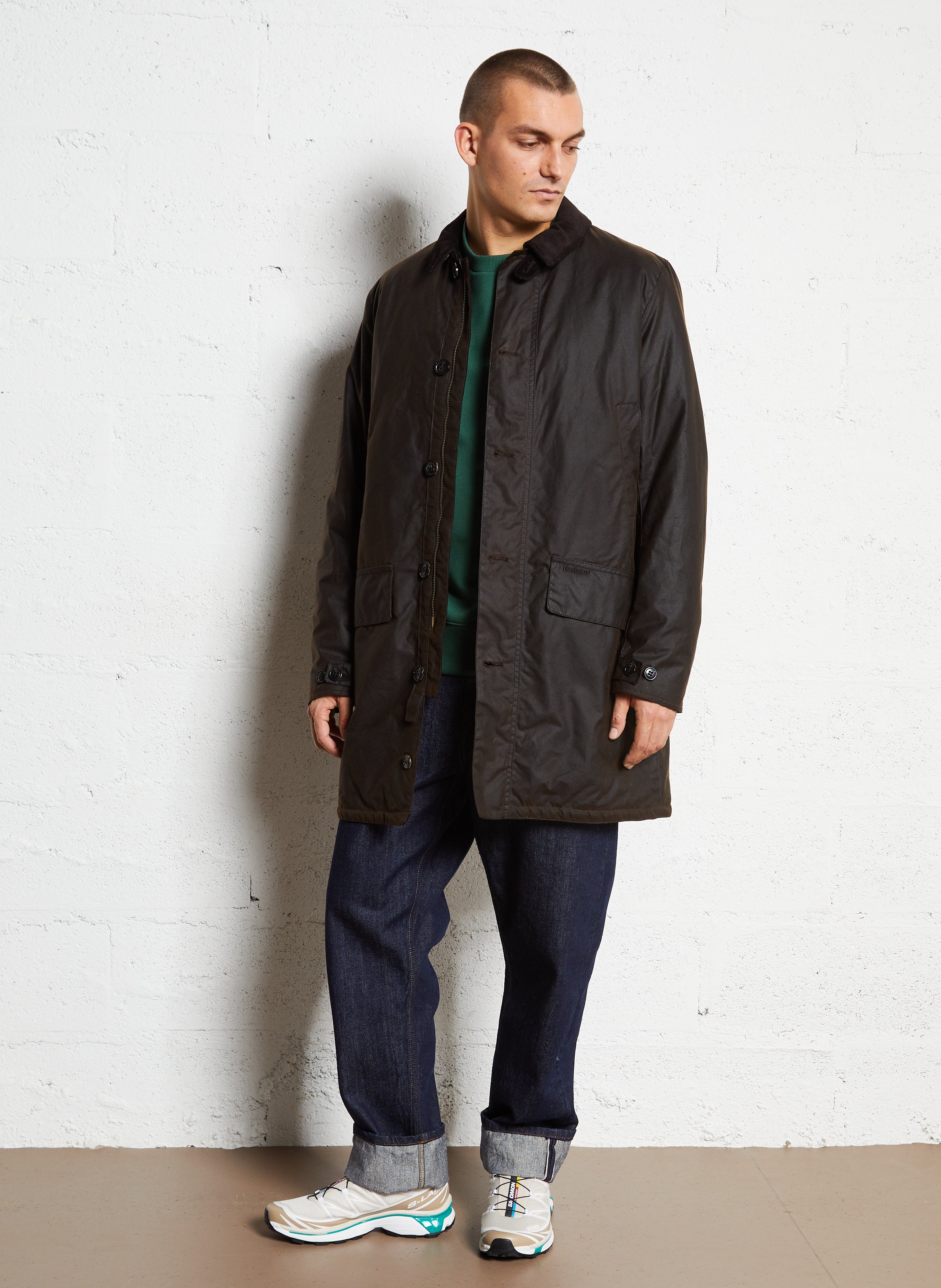 Jas van katoen met klassieke kraag BARBOUR Bruin