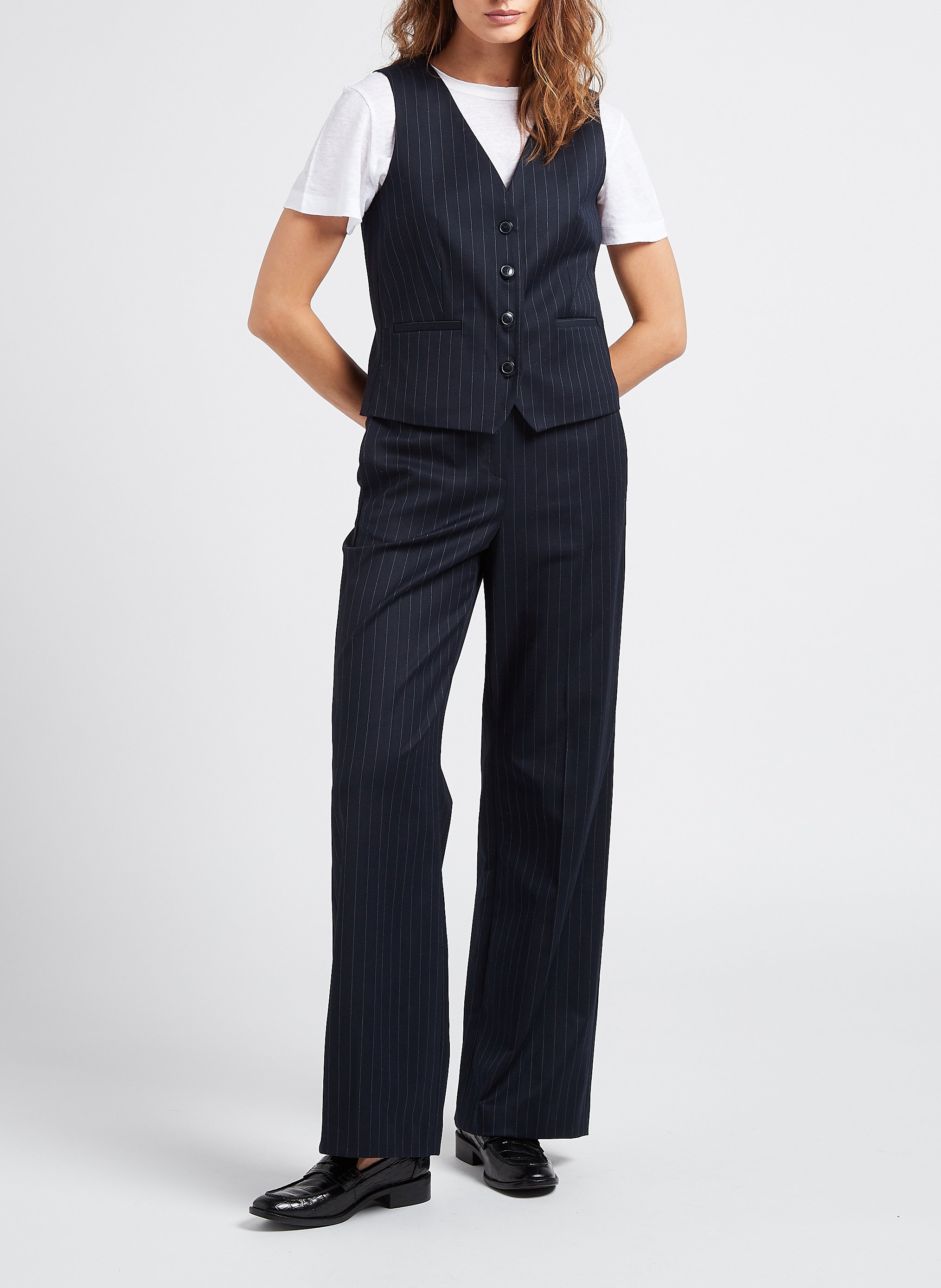 Weite Taillenhose Blau