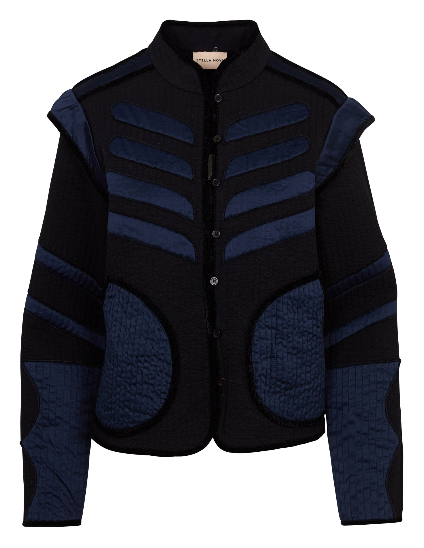 Veste oversize col mao en coton bio STELLA NOVA Noir