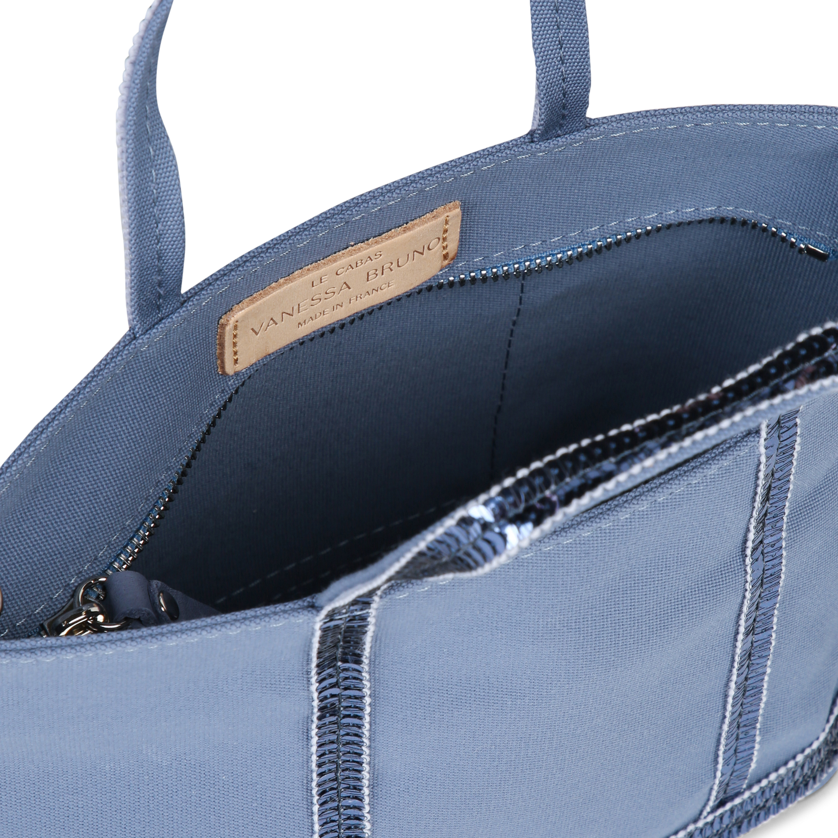 Mini cabas XS toile et sequins VANESSA BRUNO Bleu