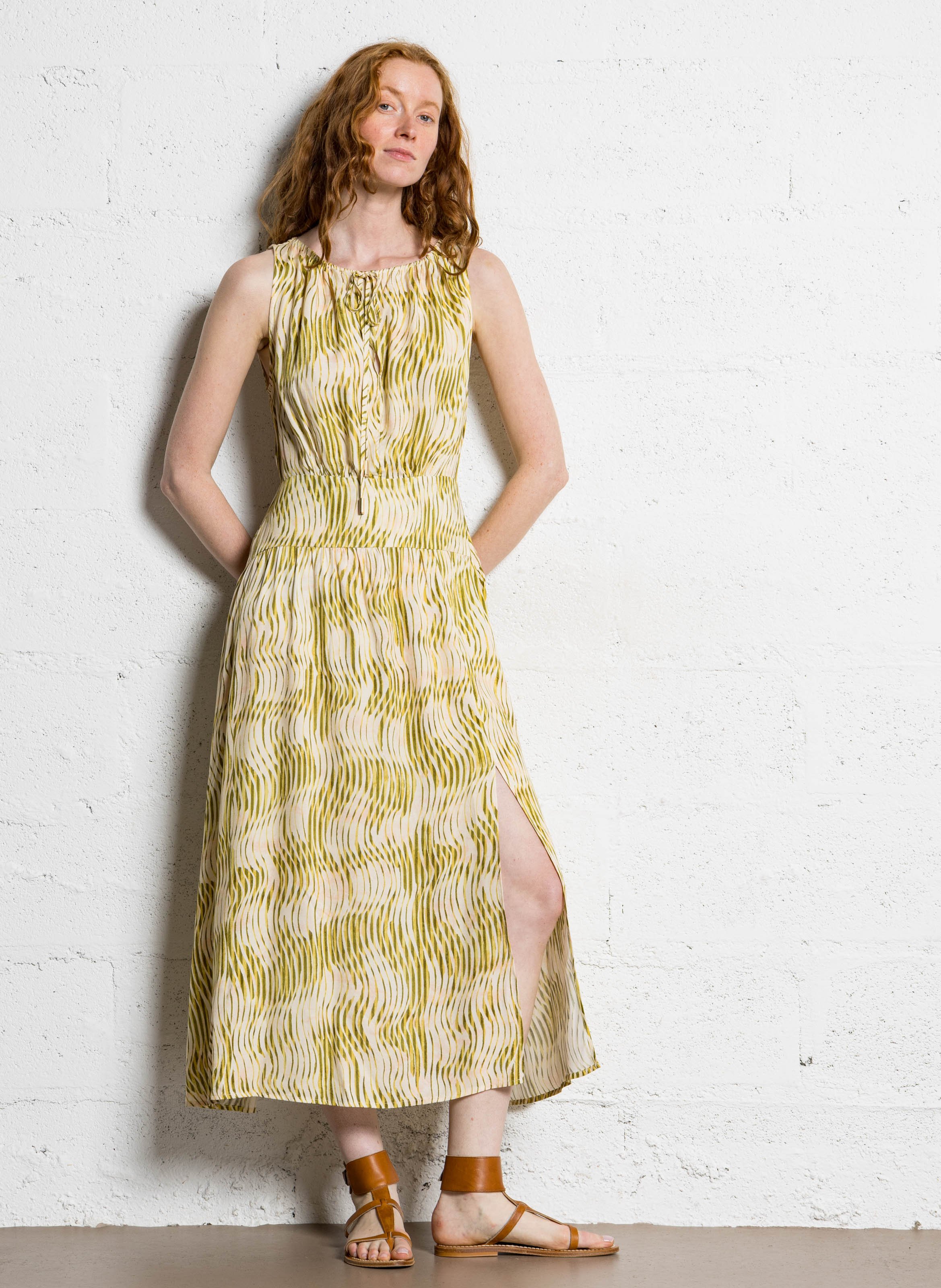 Dana long printed dress SUNCOO Green