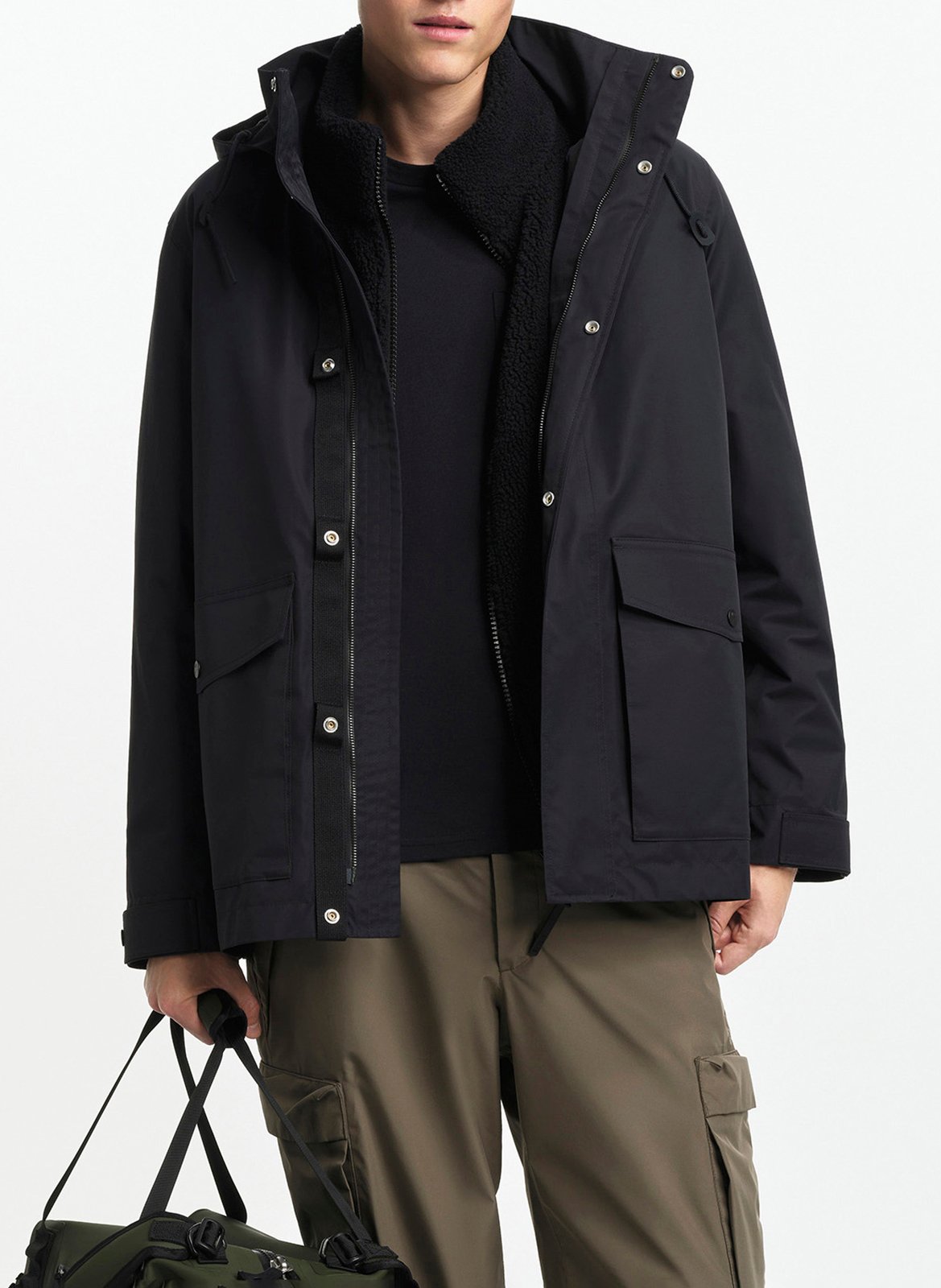 Parka col montant  AIGLE Noir