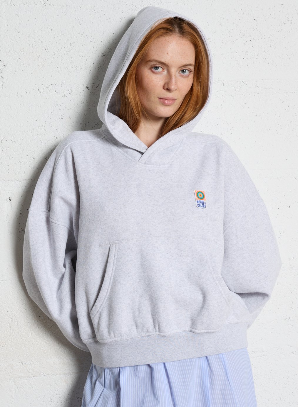 Oversized knitted hoodie sweatshirt AMERICAN VINTAGE Grey