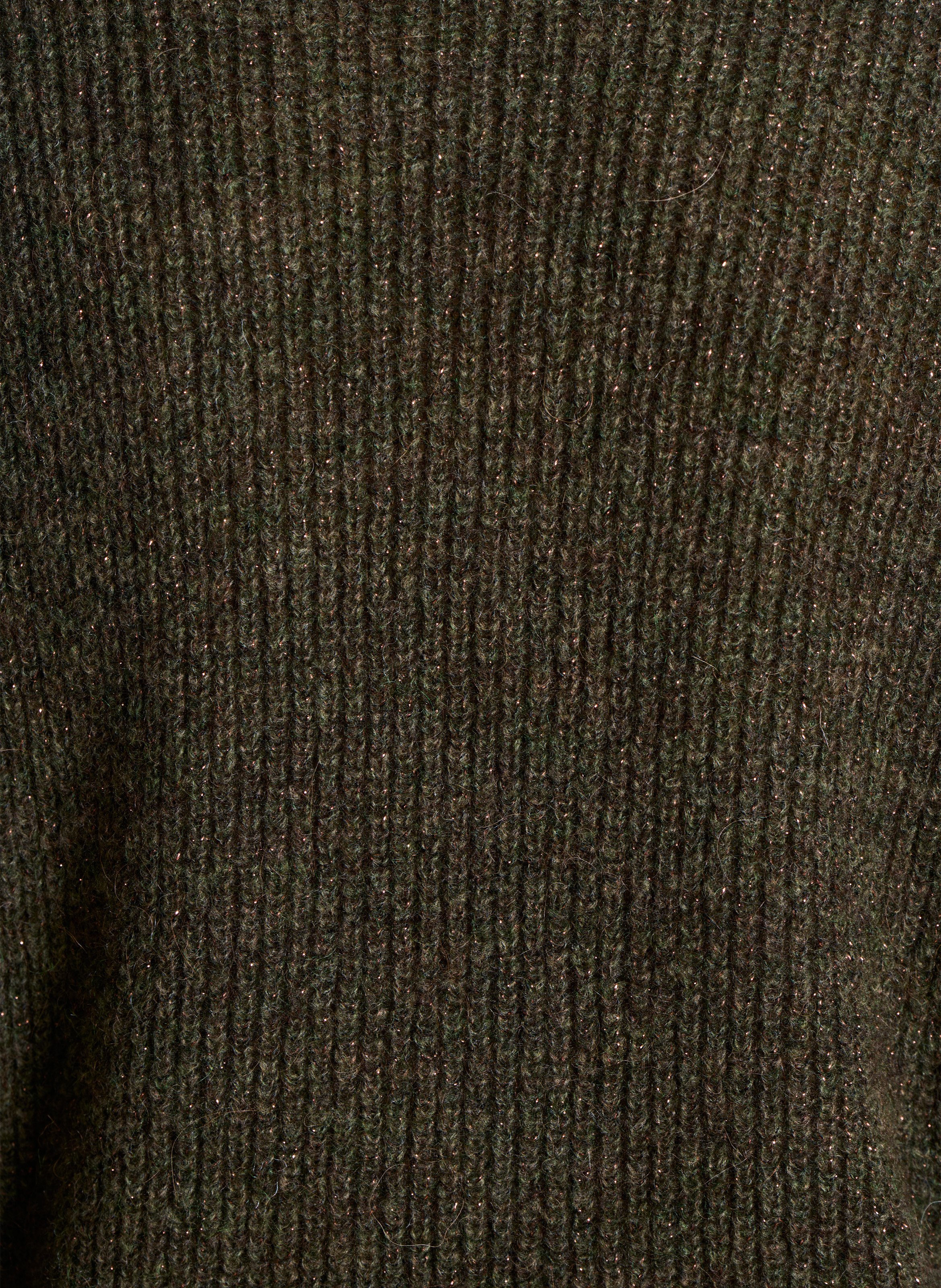 Pull droit col V en maille métallisée LA FEE MARABOUTEE Vert