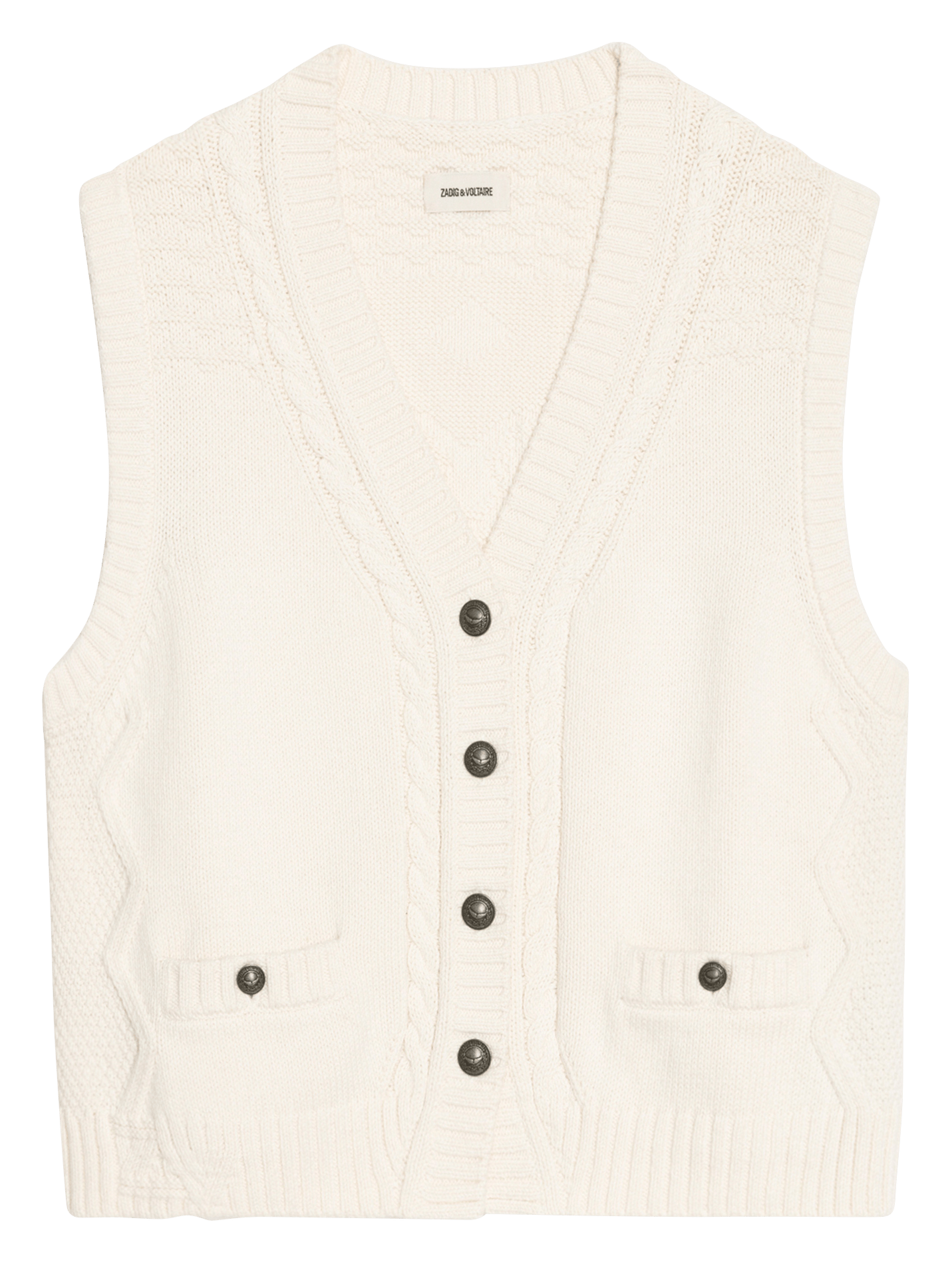 Rechte cardigan van katoen en wolmix ZADIG&VOLTAIRE Beige