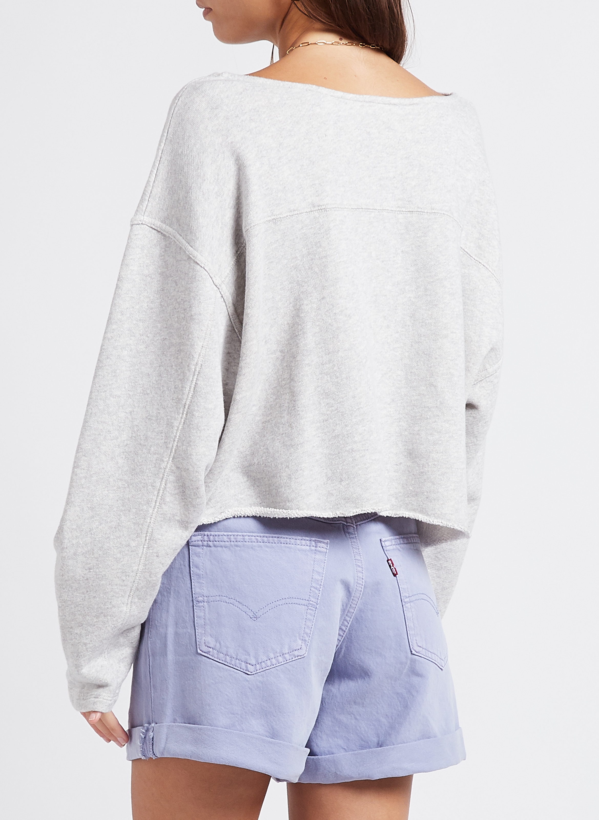 Sweatshirt aus Bio-Baumwolle mit U-Boot-Ausschnitt AMERICAN VINTAGE Grau