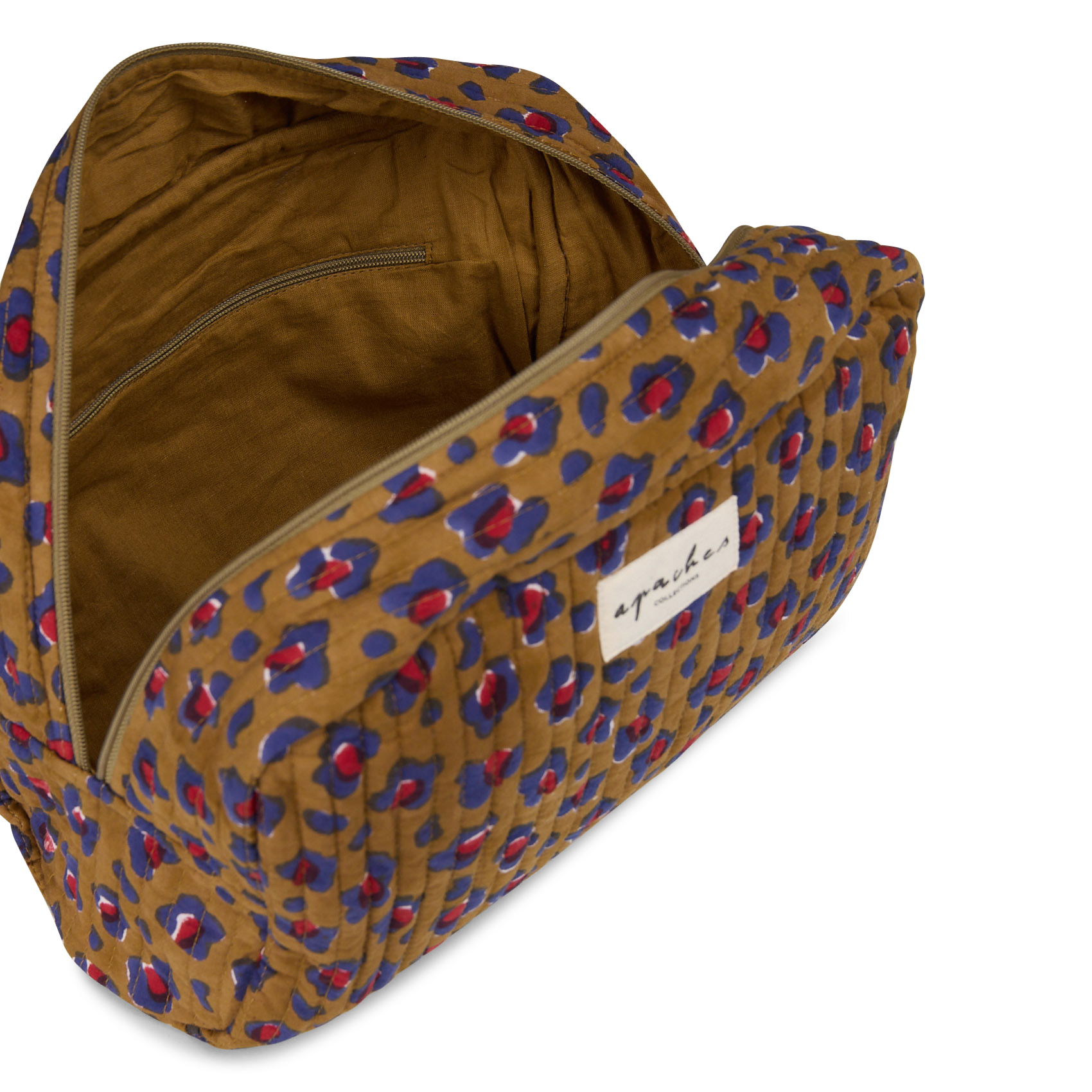 Trousse de toilette imprimée en coton APACHES COLLECTIONS Rouge