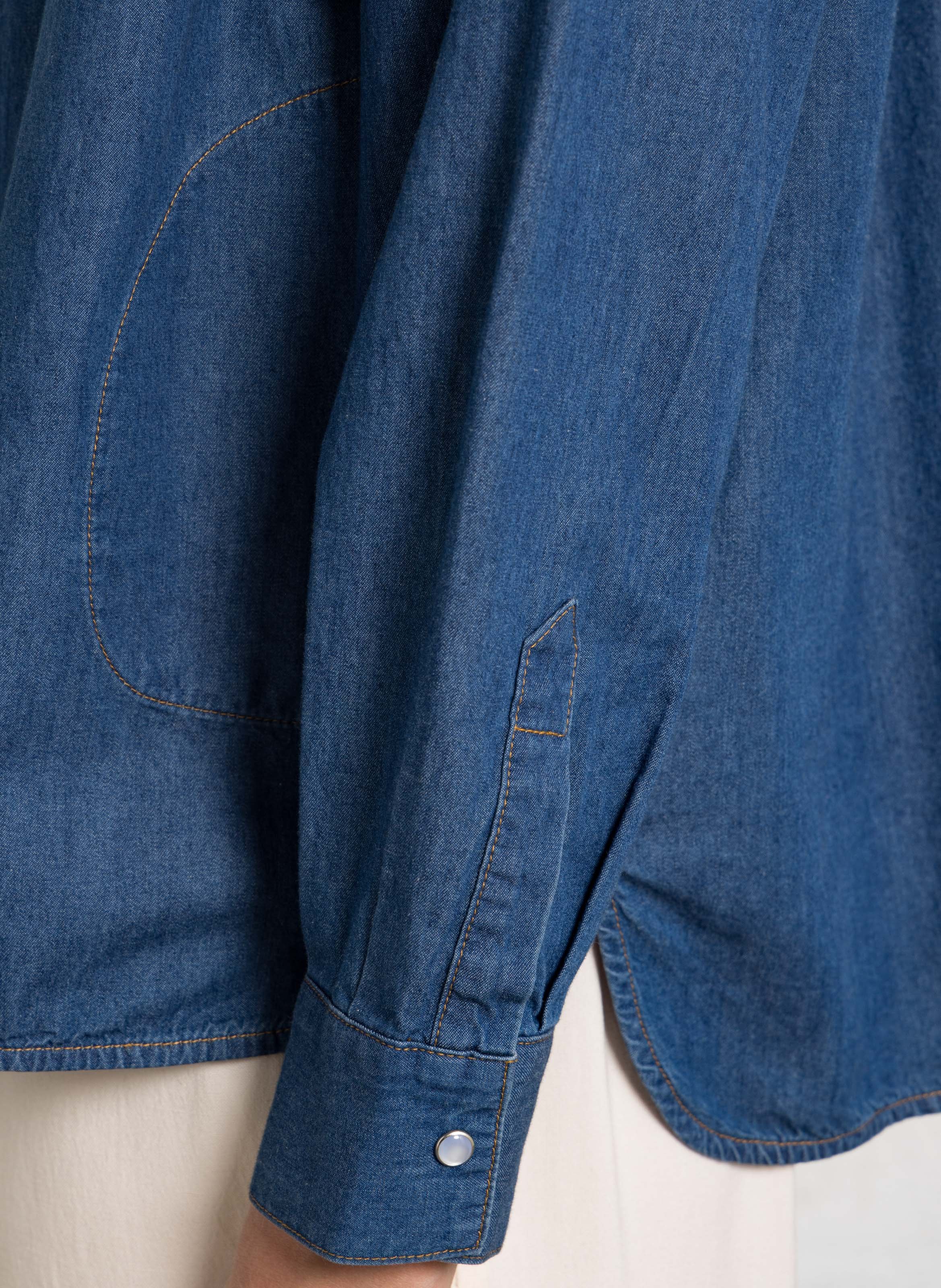 Rundhals-Denimhemd BELLA JONES Blau