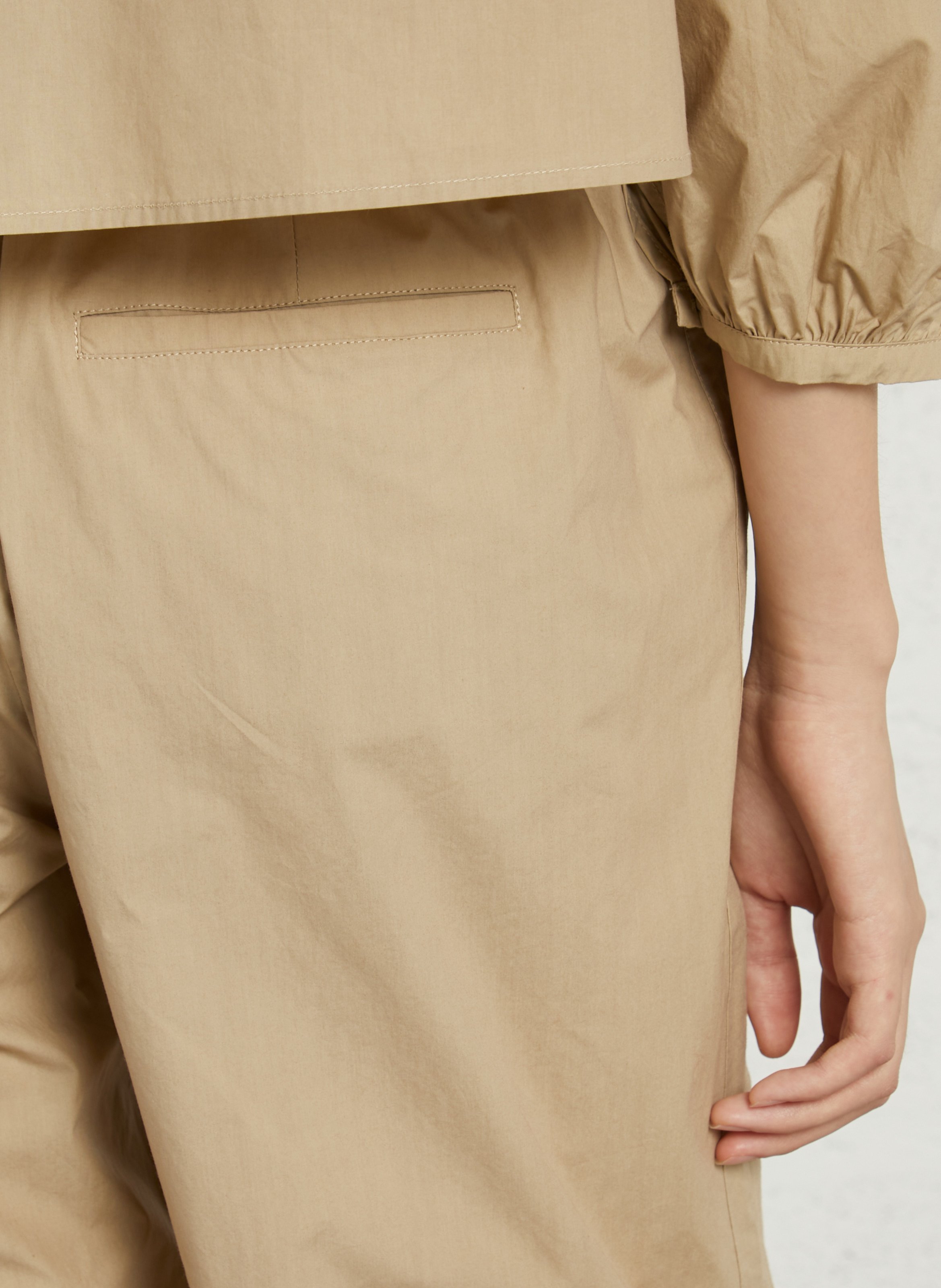Plain 7/8 straight trousers BELLEPIECE Beige