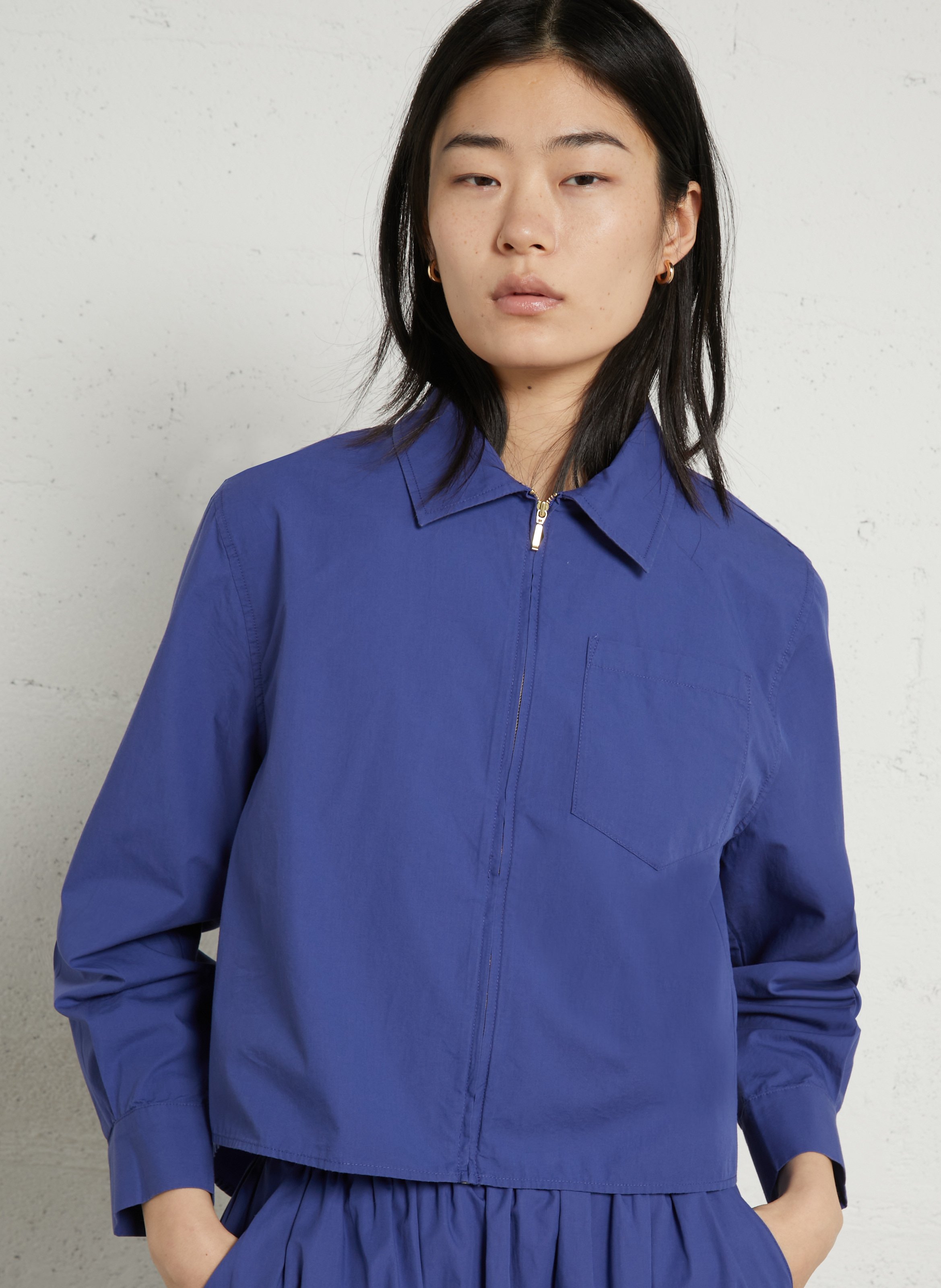 Short cotton poplin dress BELLA JONES Blue