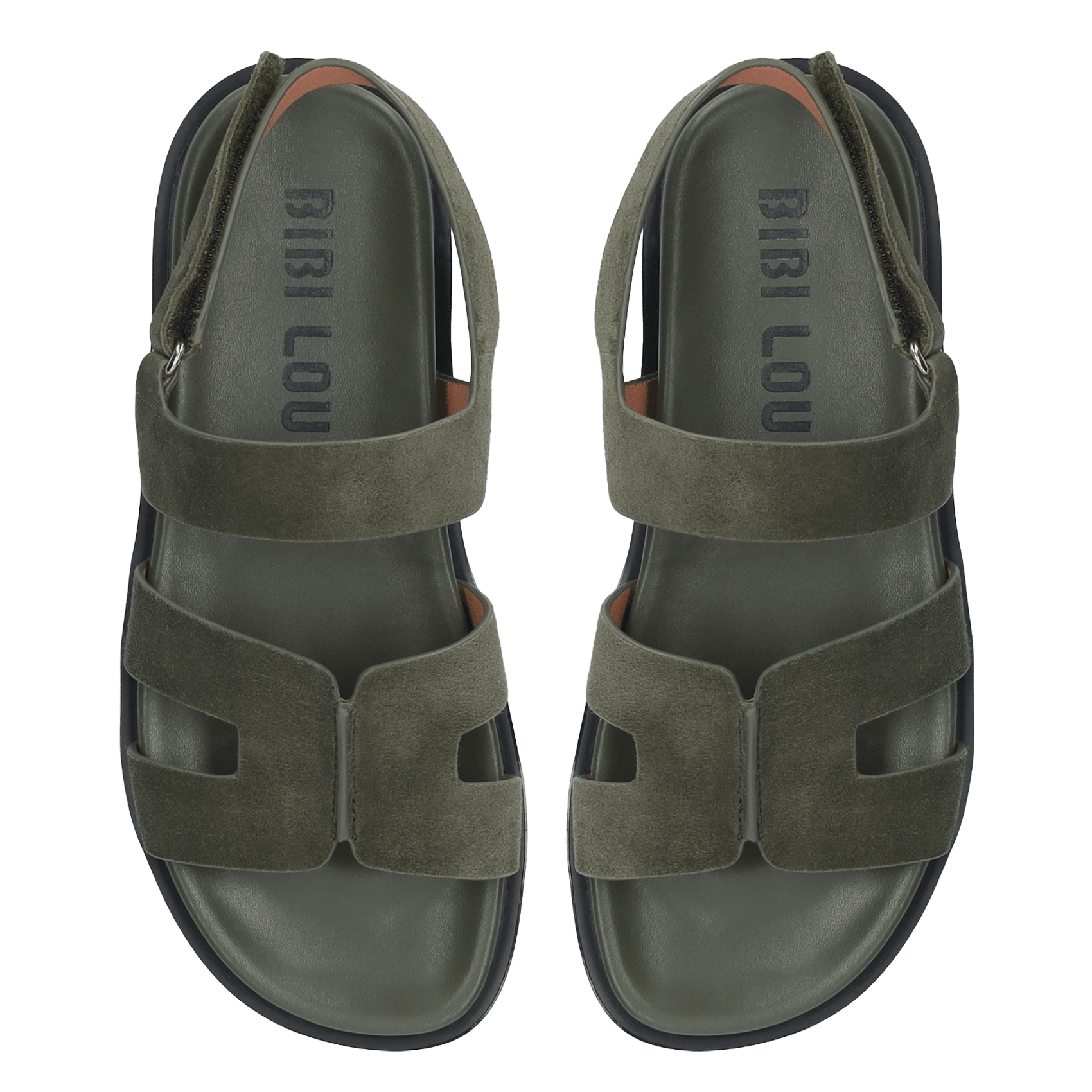 Sandales plates en cuir BIBI LOU Kaki