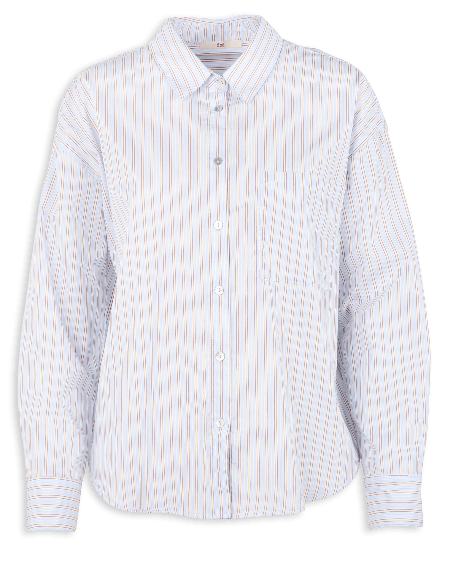 Oversize striped cotton shirt with classic collar HOD PARIS Blue