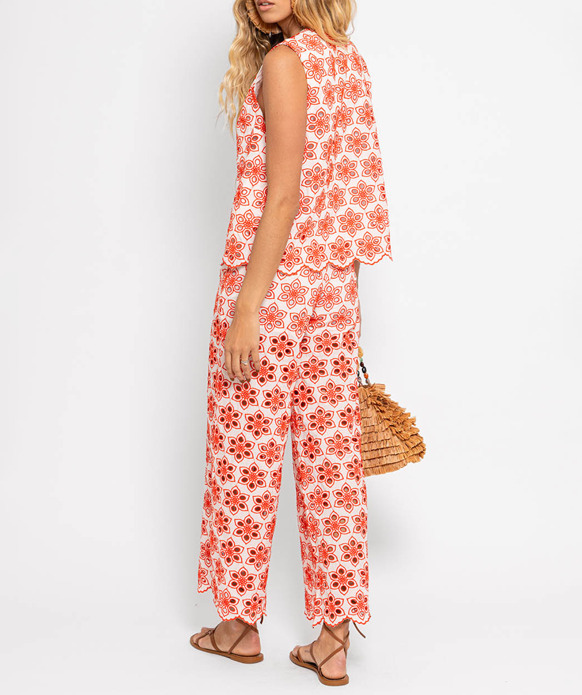 Besticktes, ärmelloses Oberteil  SUNDRESS Rot