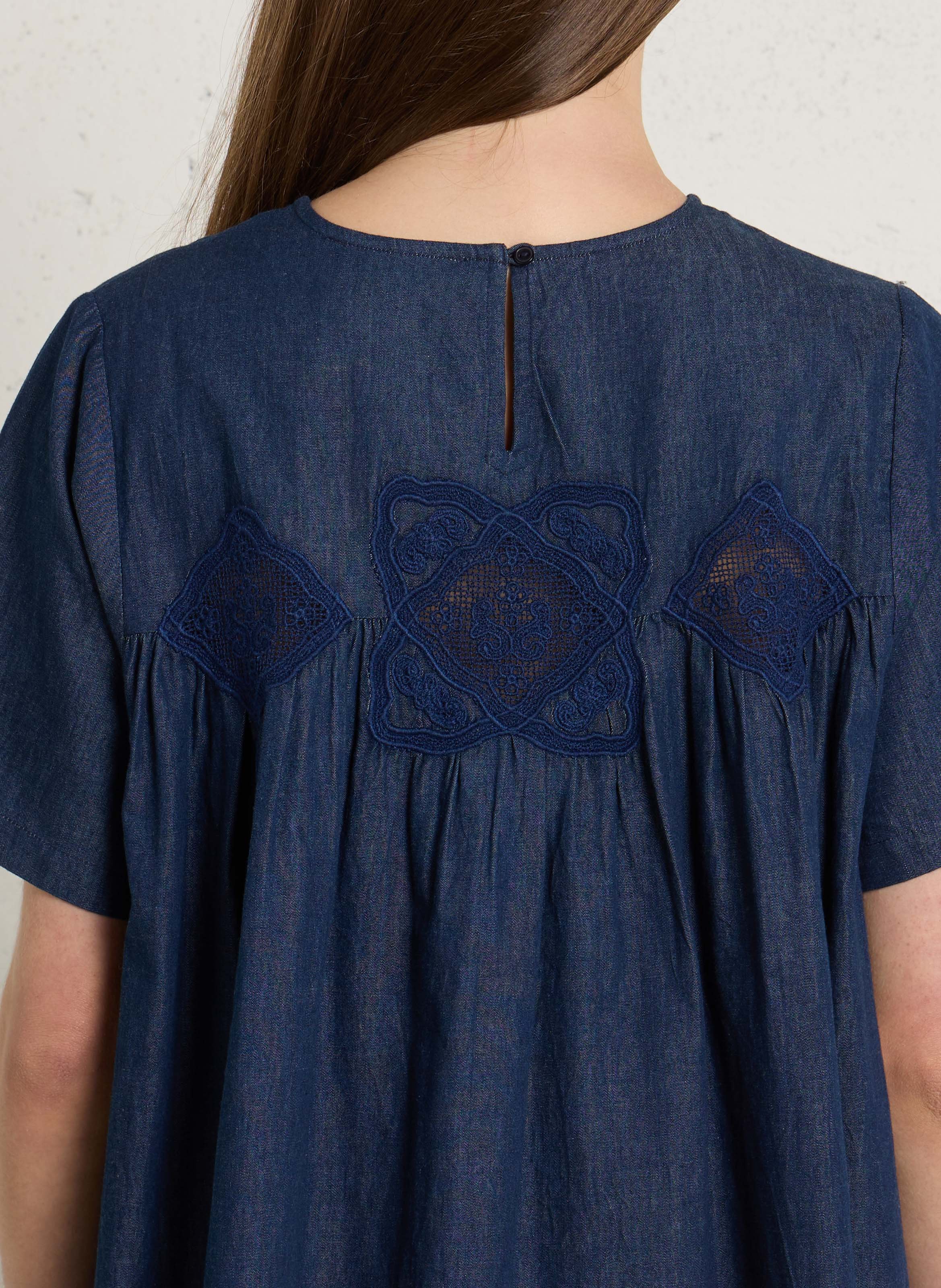 Robe courte ample en coton SUD EXPRESS Noir