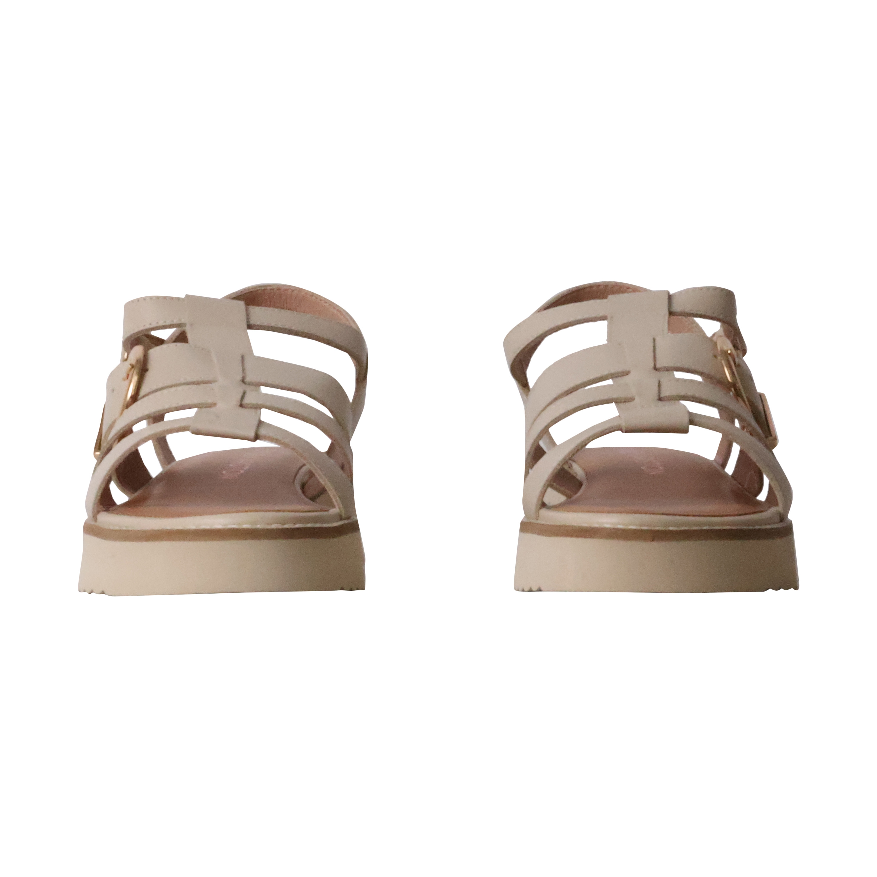 Claudia leather sandals EMILIE KARSTON Beige
