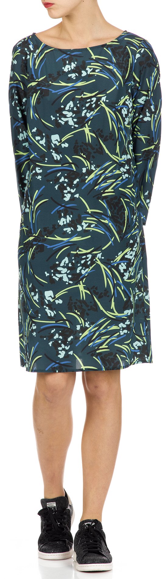 Stretch printed silk dress ATTIC AND BARN Green