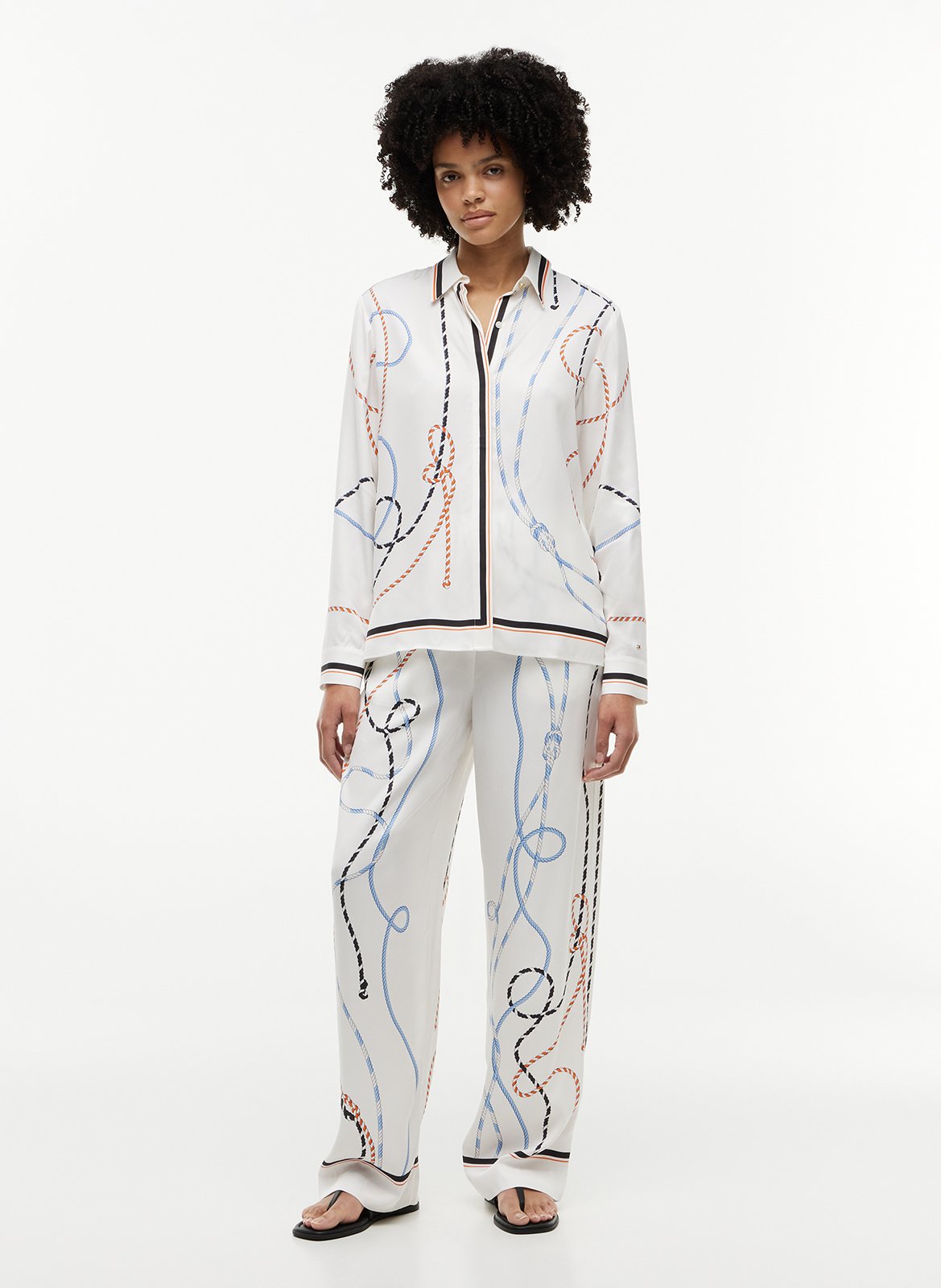 Printed straight shirt TOMMY HILFIGER White