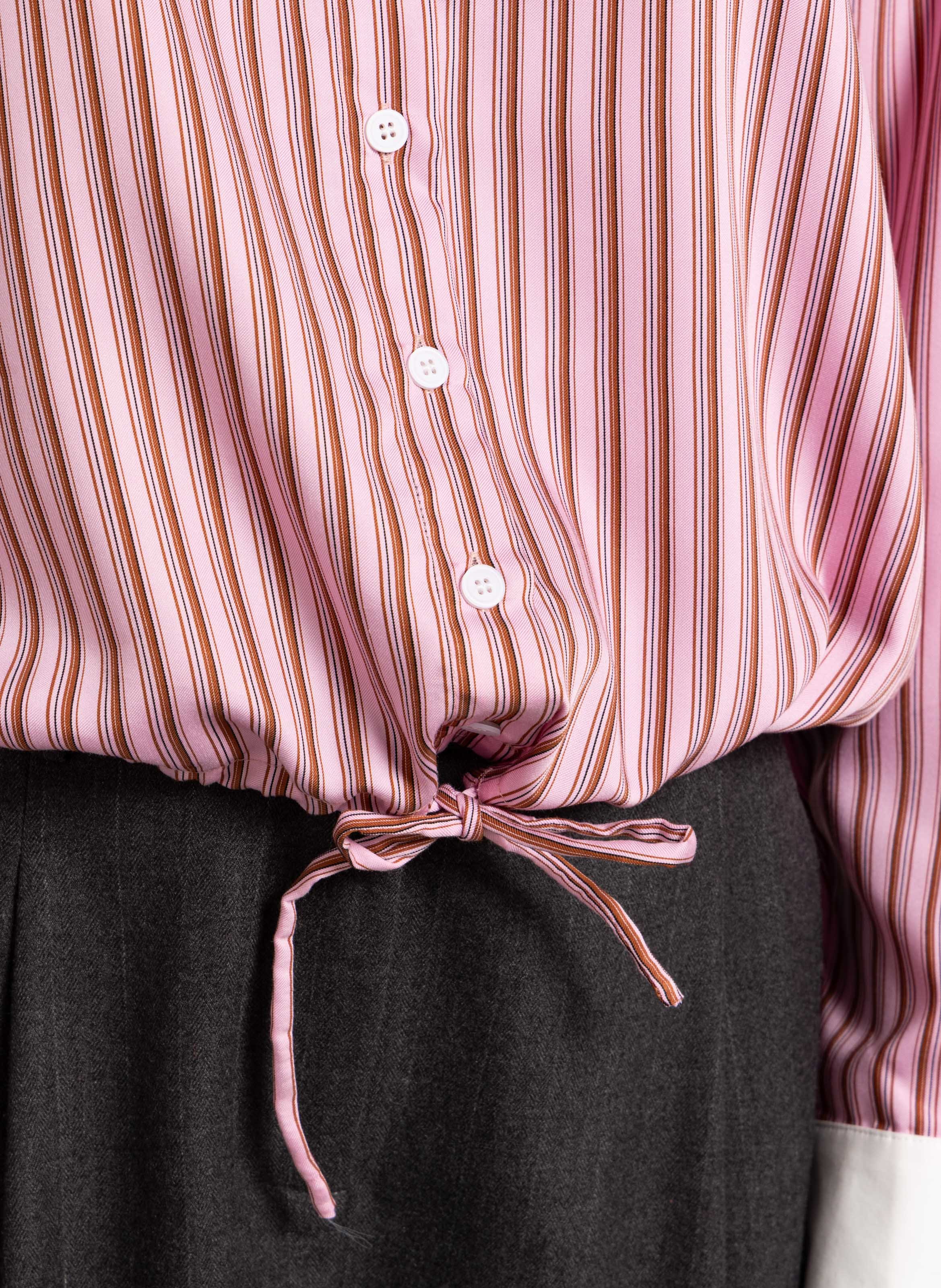 Oversized striped shirt with classic collar SUNCOO Pink