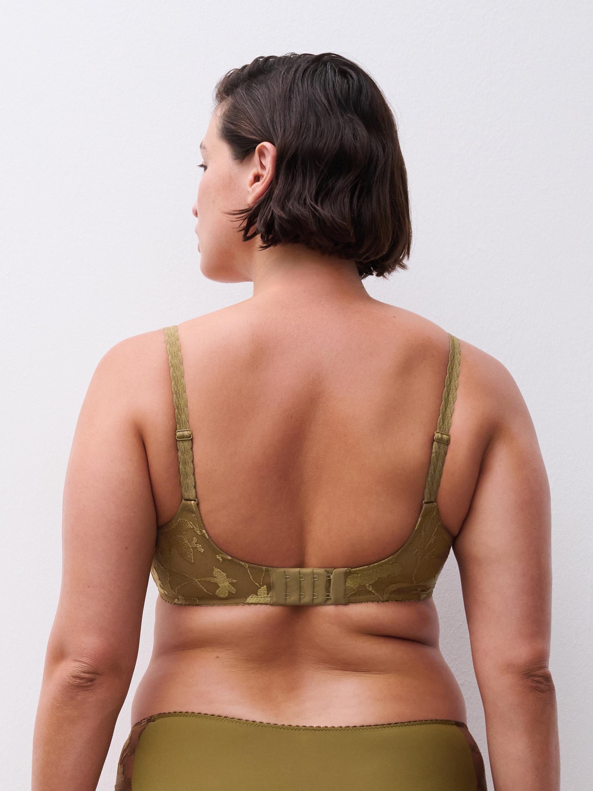 Memory foam balcony bra with floral embroidery CHANTELLE Green