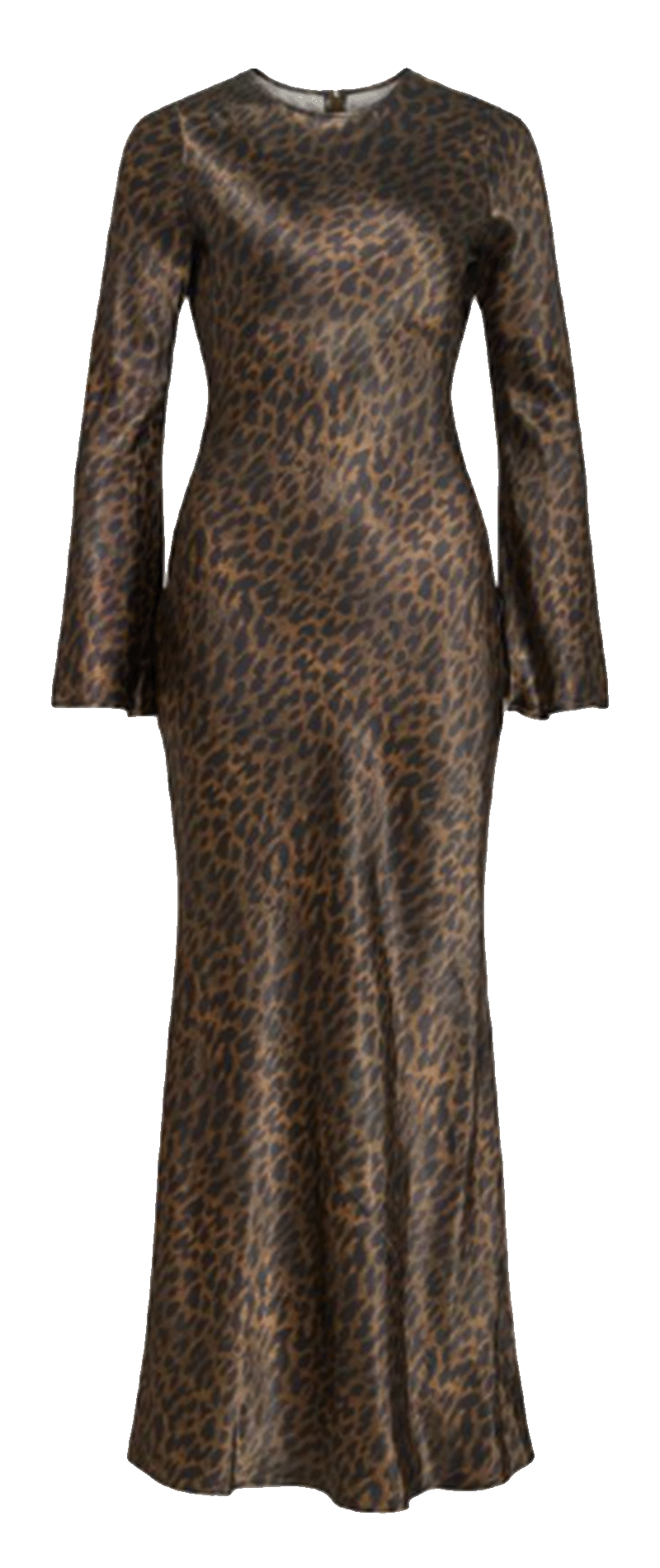 Langes, bedrucktes Kleid mit Rundhalsausschnitt ROUGE EDIT Golden