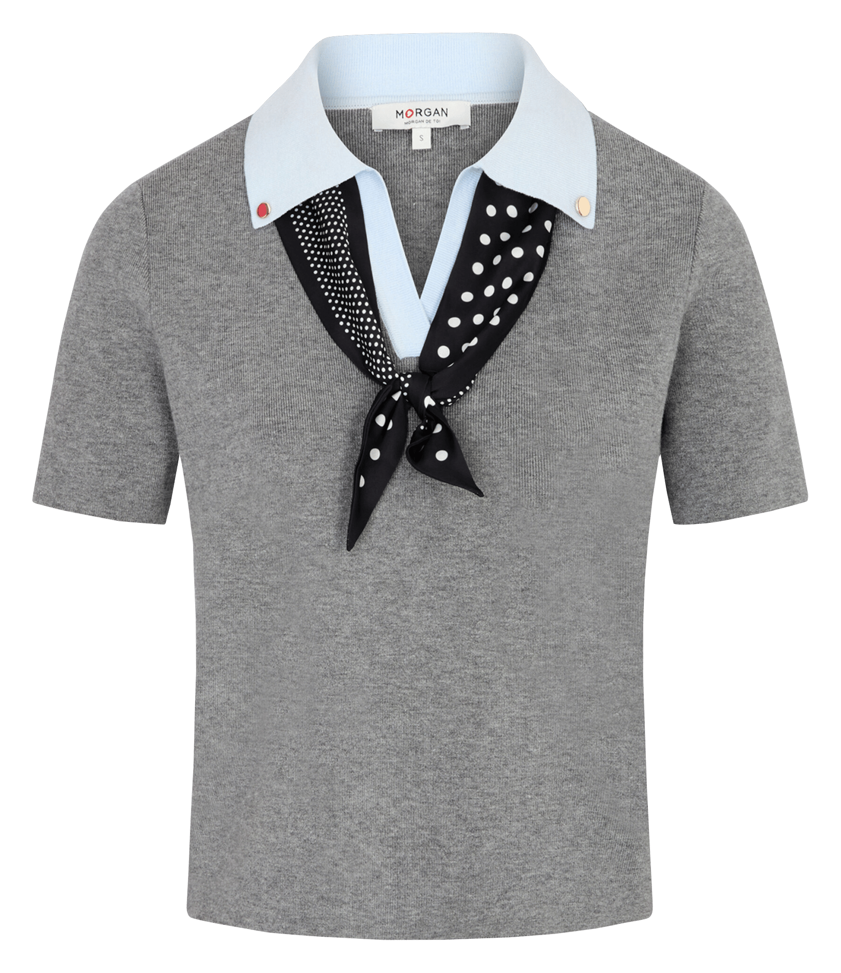 Pull droit col classique MORGAN Gris