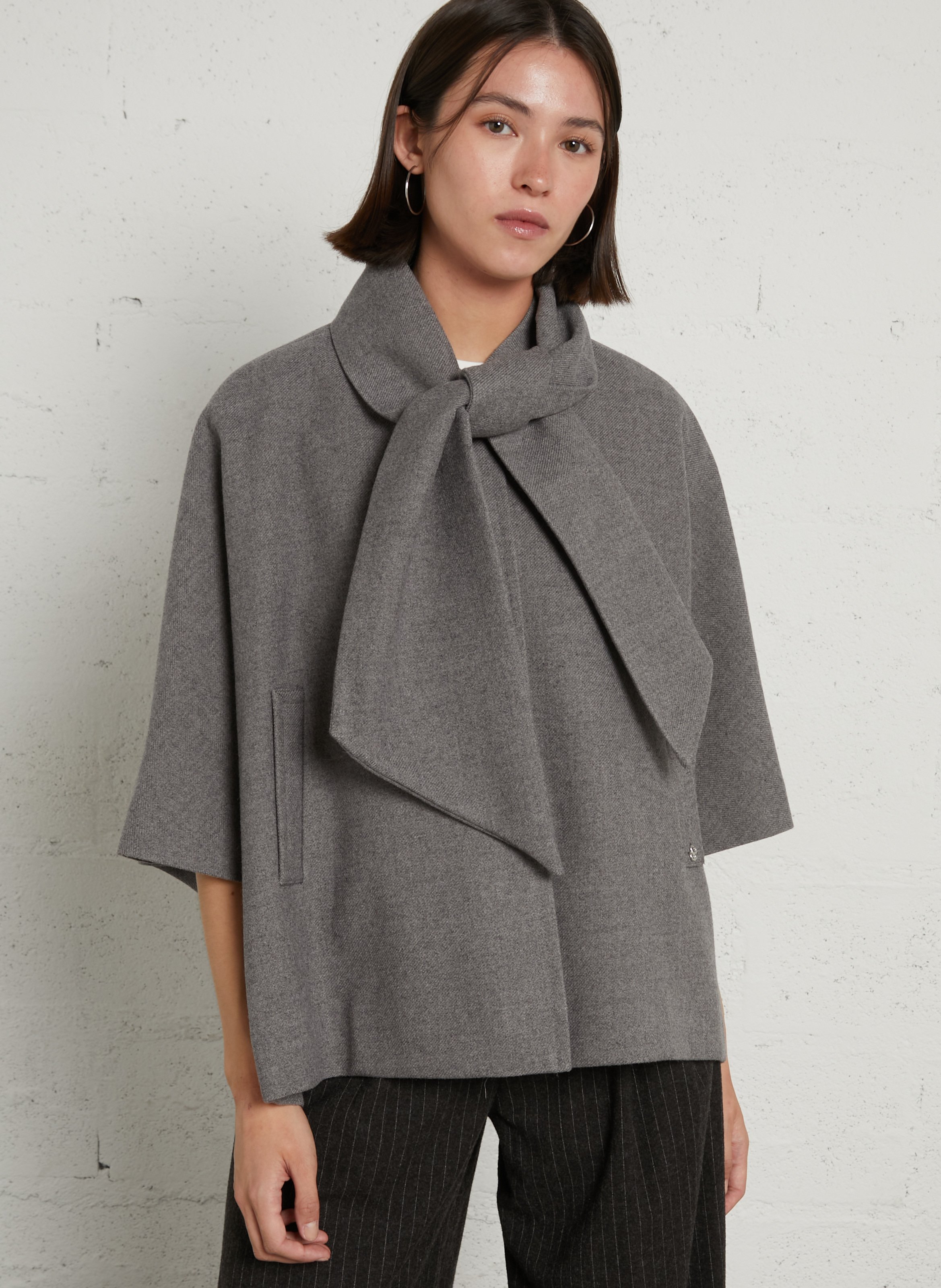 Short Oversized Solid Color Coat PLEASE