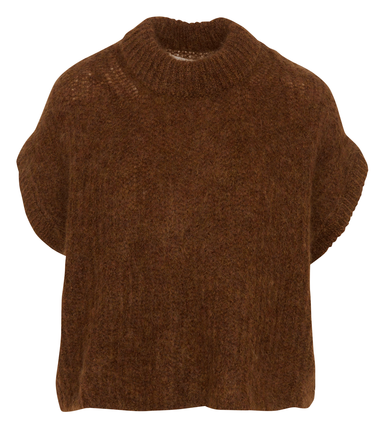 Trui met ronde hals | wolblend DES PETITS HAUTS Bruin