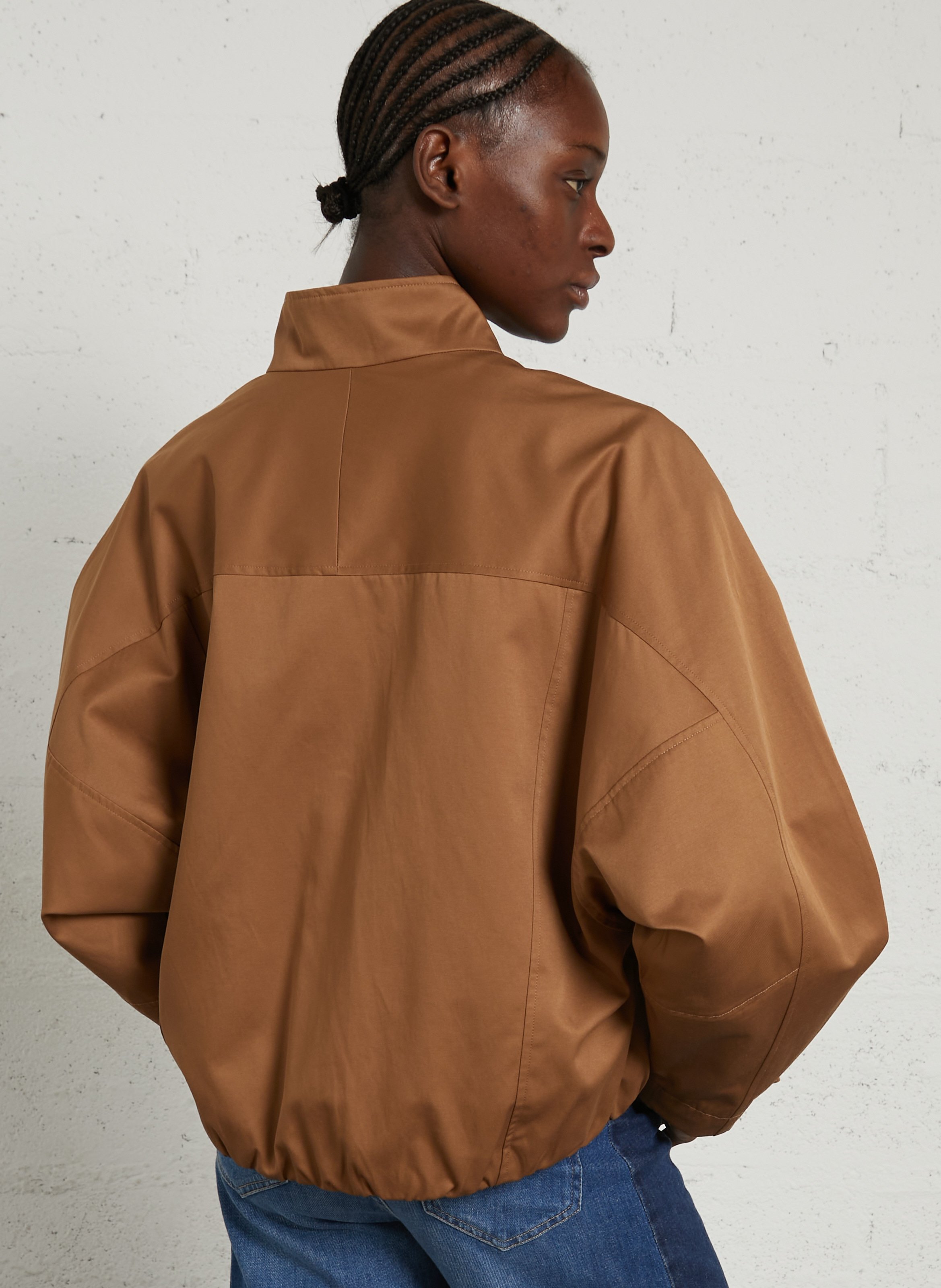 Blouson col montant en coton mélangé MAISON 123 Beige