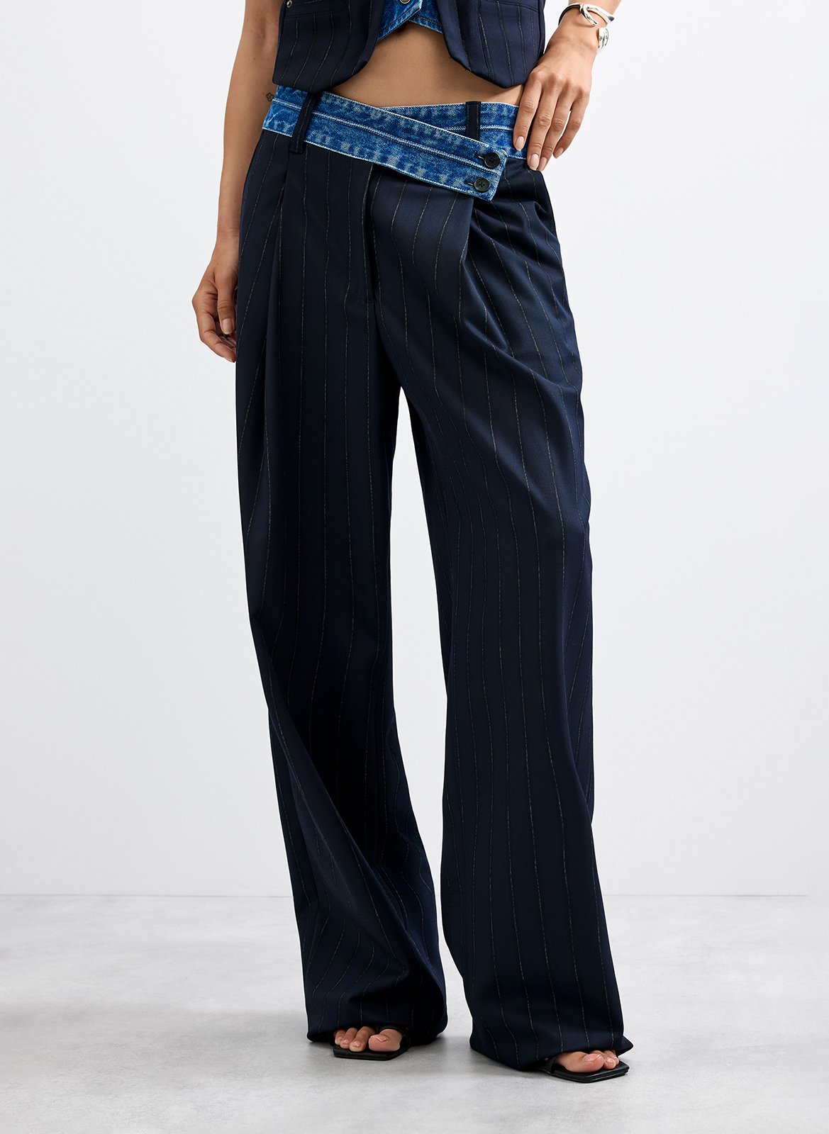 Pantalon large DESIGUAL Bleu