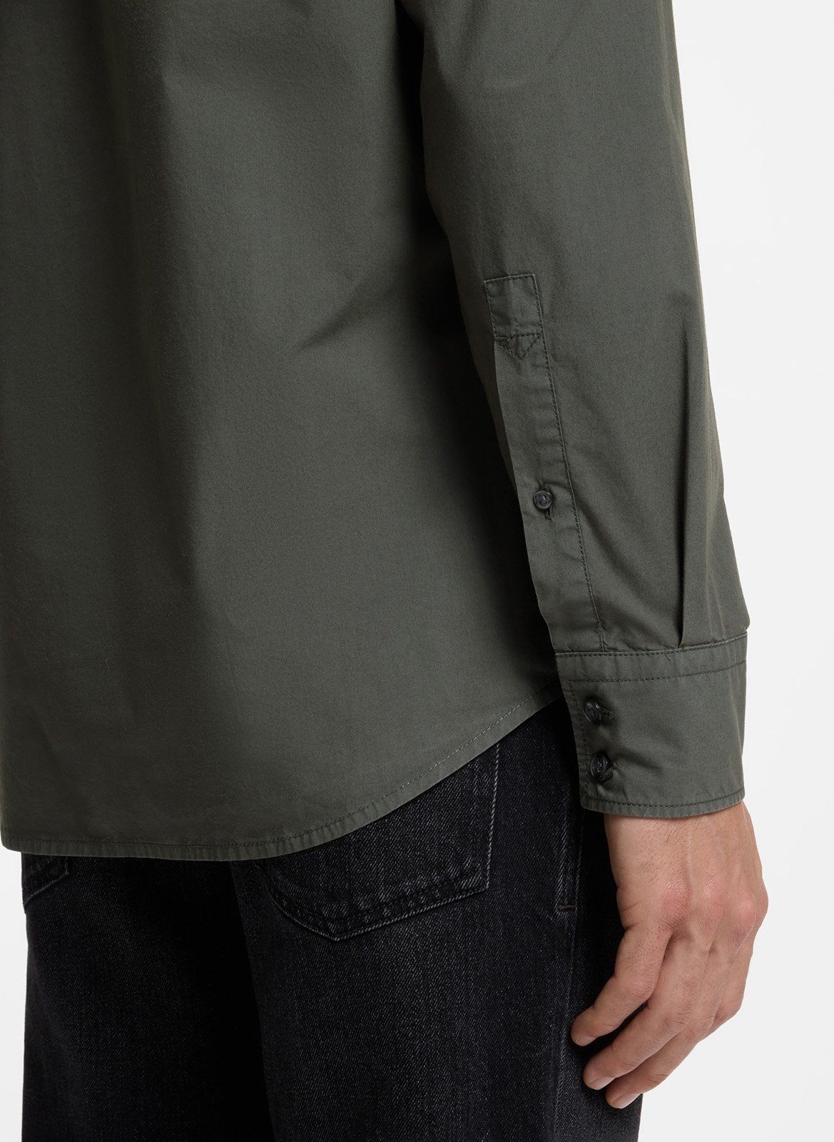 Chemise regular en coton BOSS Kaki