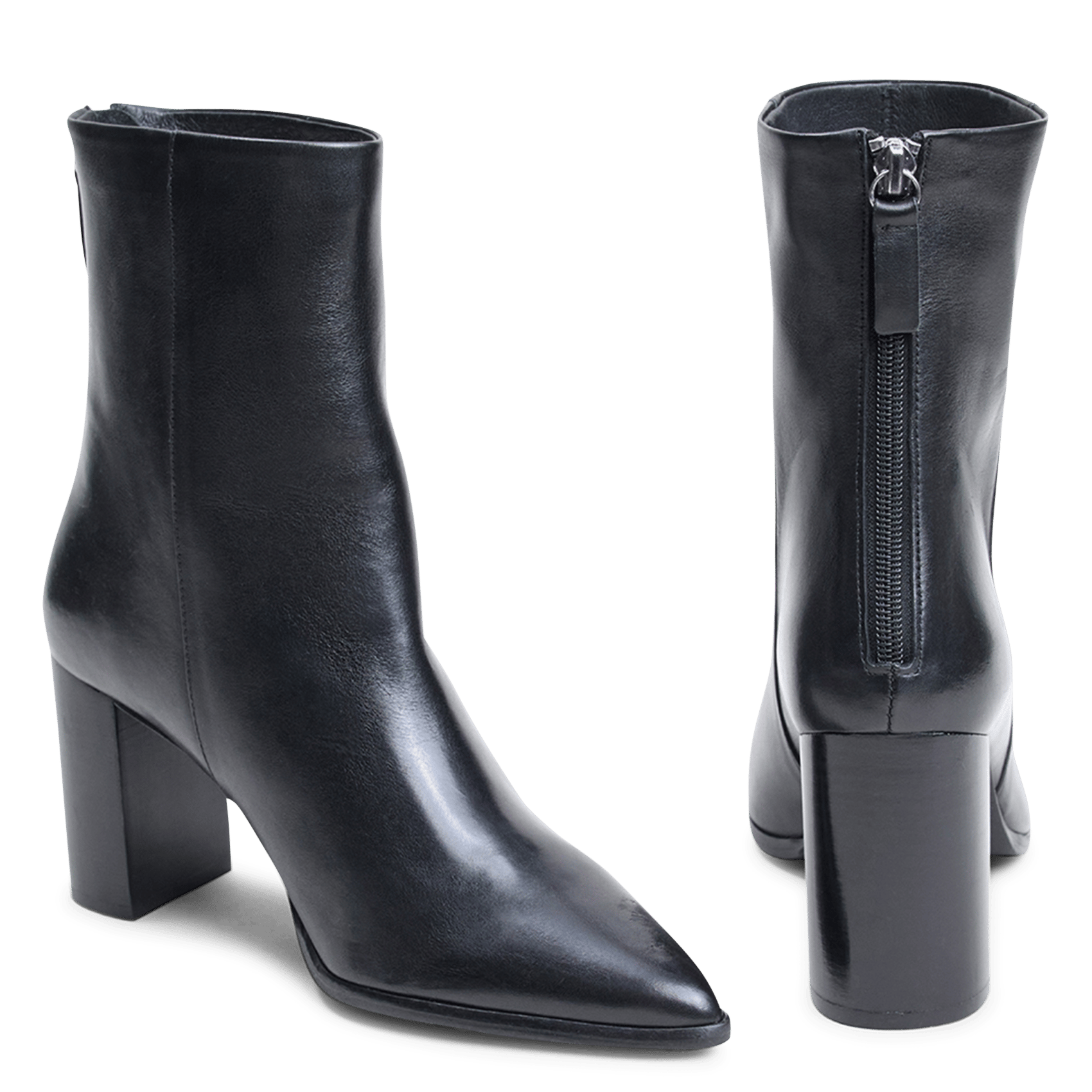Stiefel mit spitzer Kappe aus Rindsleder JONAK Schwarz