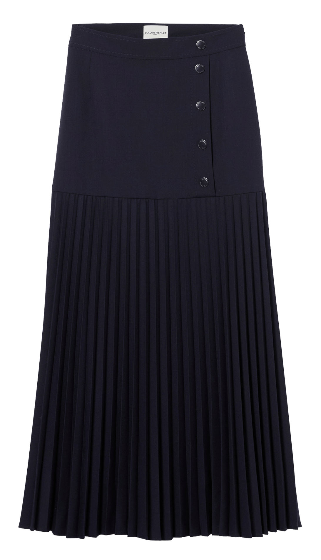 Geplooide lange rechte rok CLAUDIE PIERLOT Blauw
