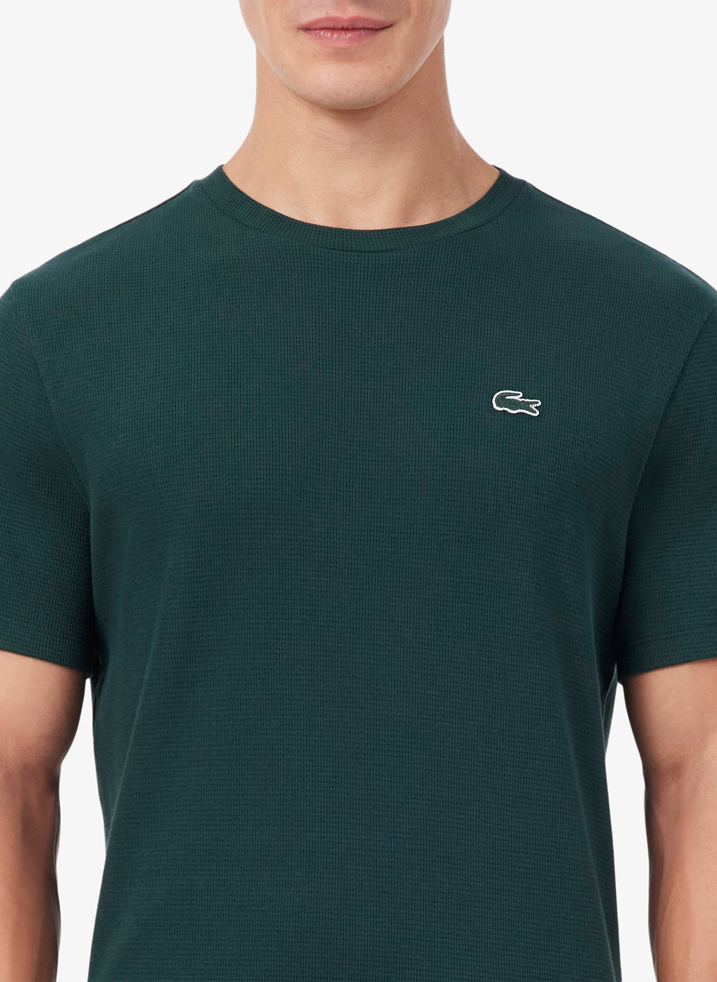 Embossed cotton t-shirt LACOSTE Green
