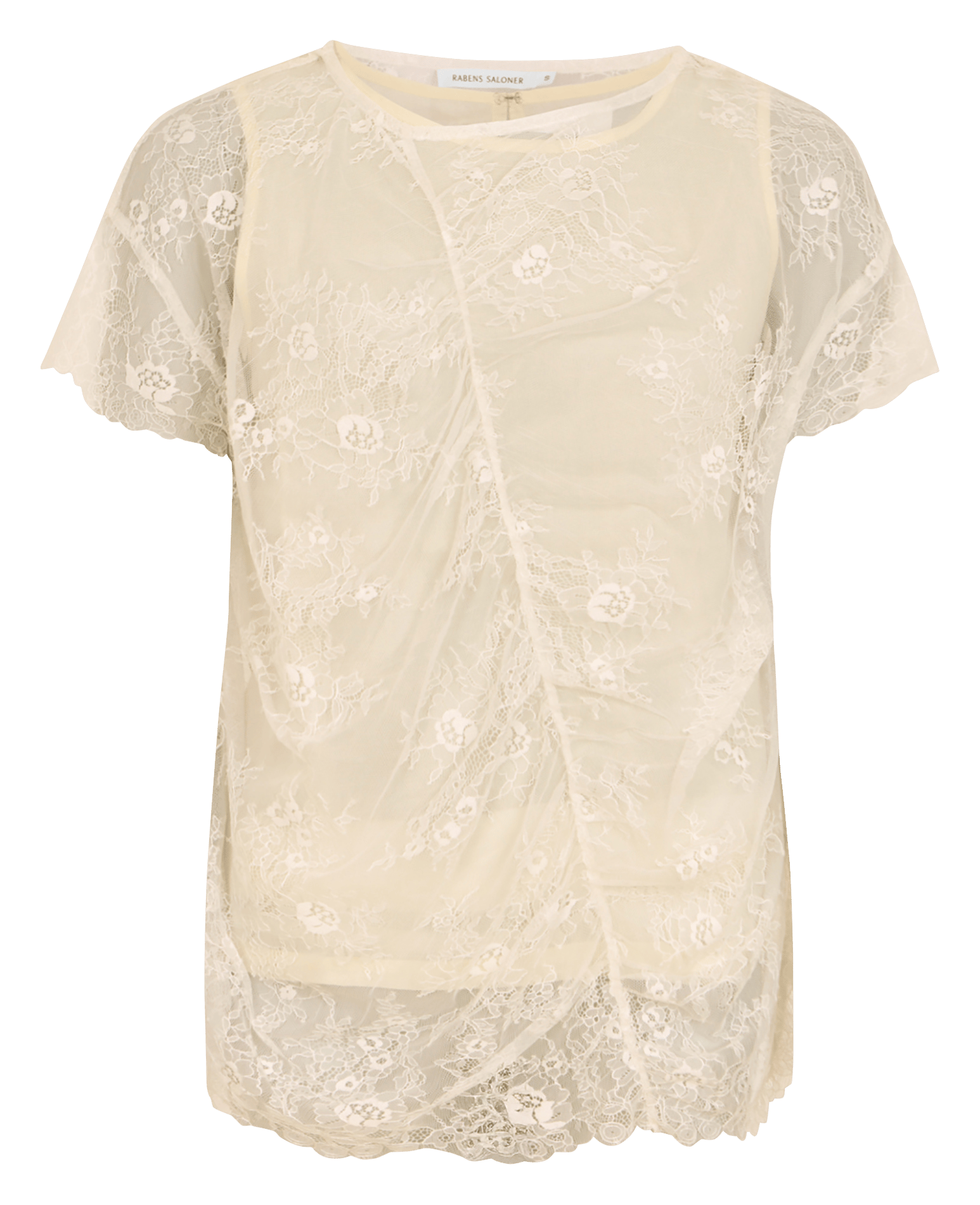 Top manches courtes en dentelle RABENS SALONER Blanc