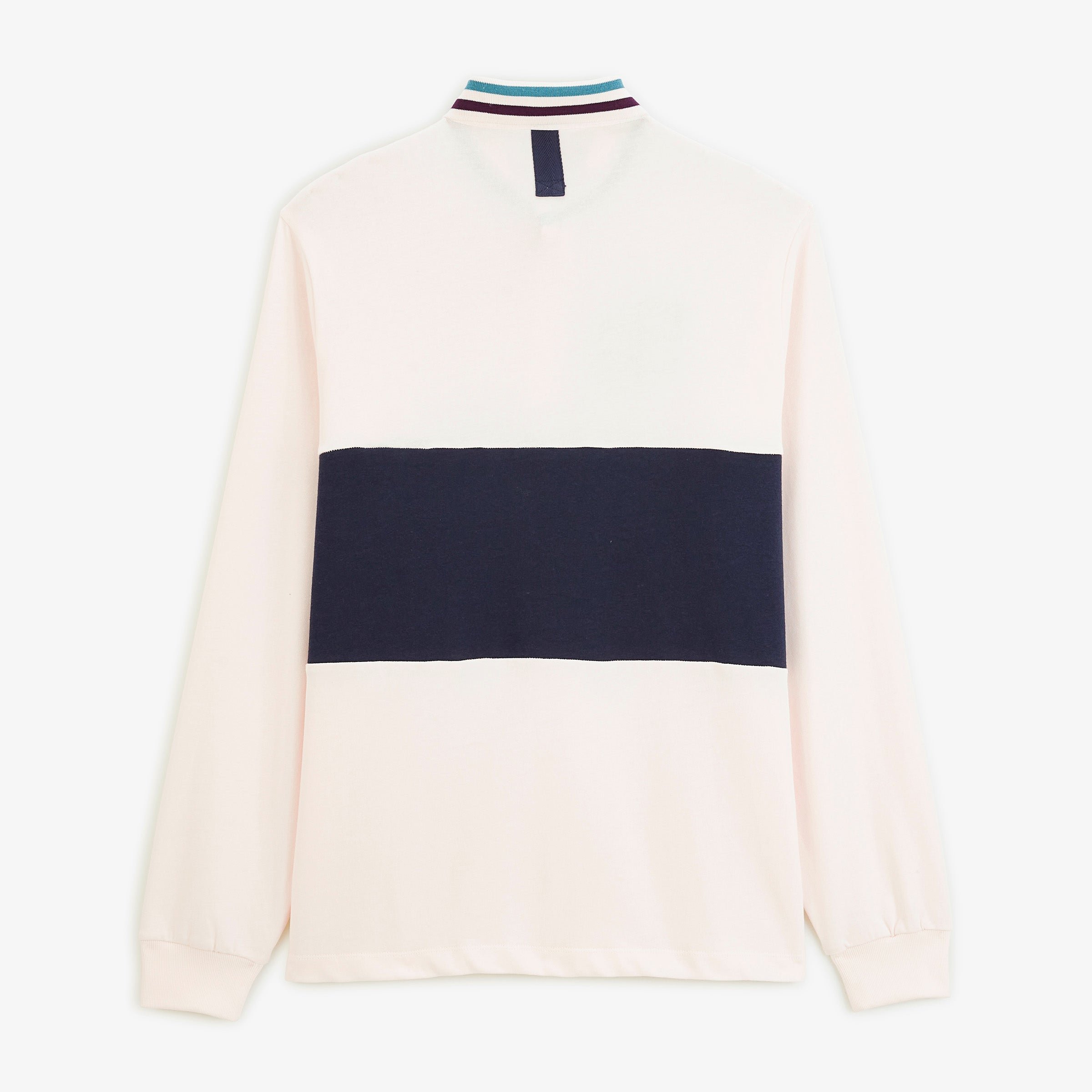 Two-tone long-sleeved rugby polo shirt with off-white SB embroidery SERGE BLANCO White