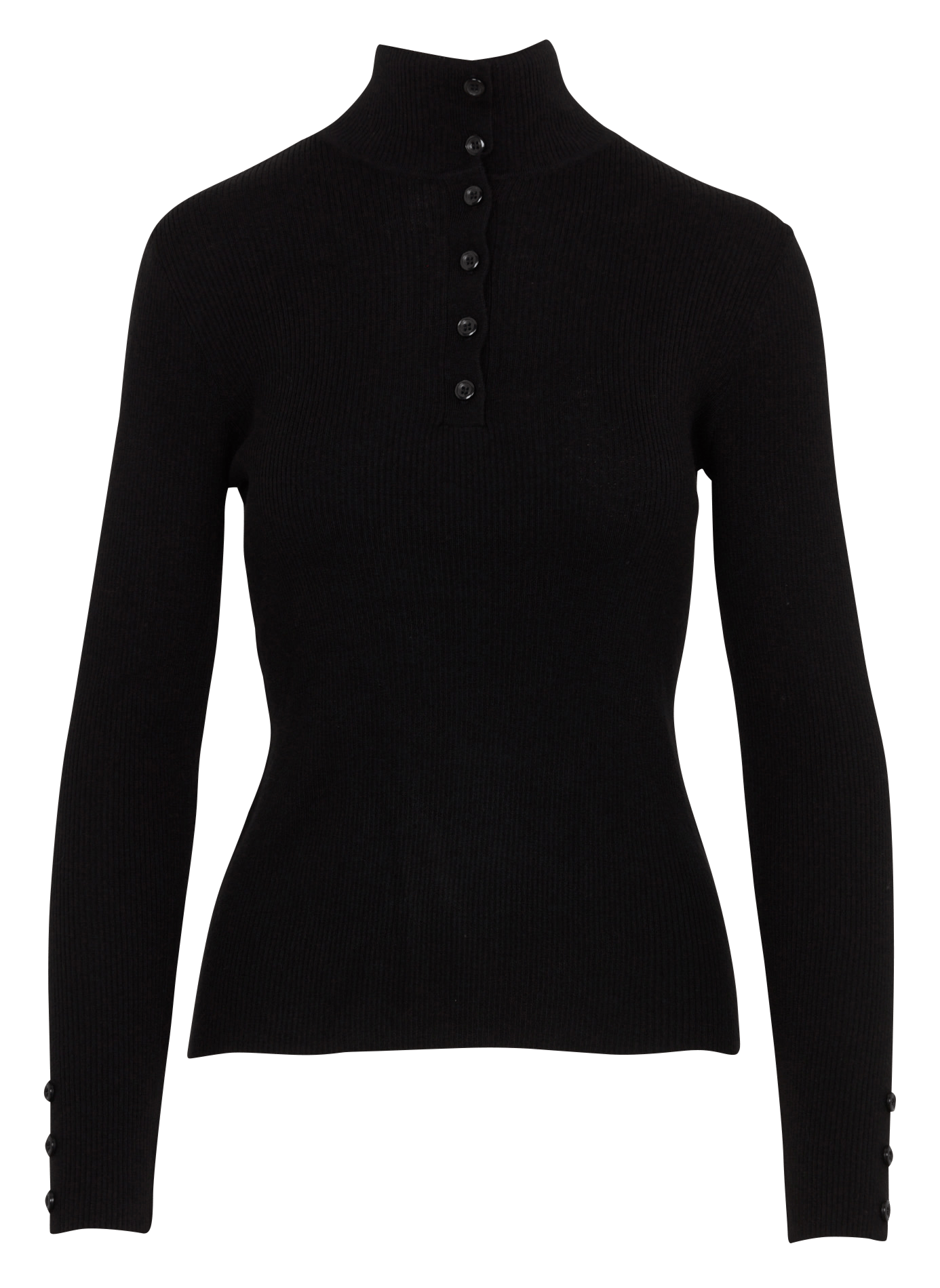 Pull cintré col montant boutonné MAISON 123 Noir