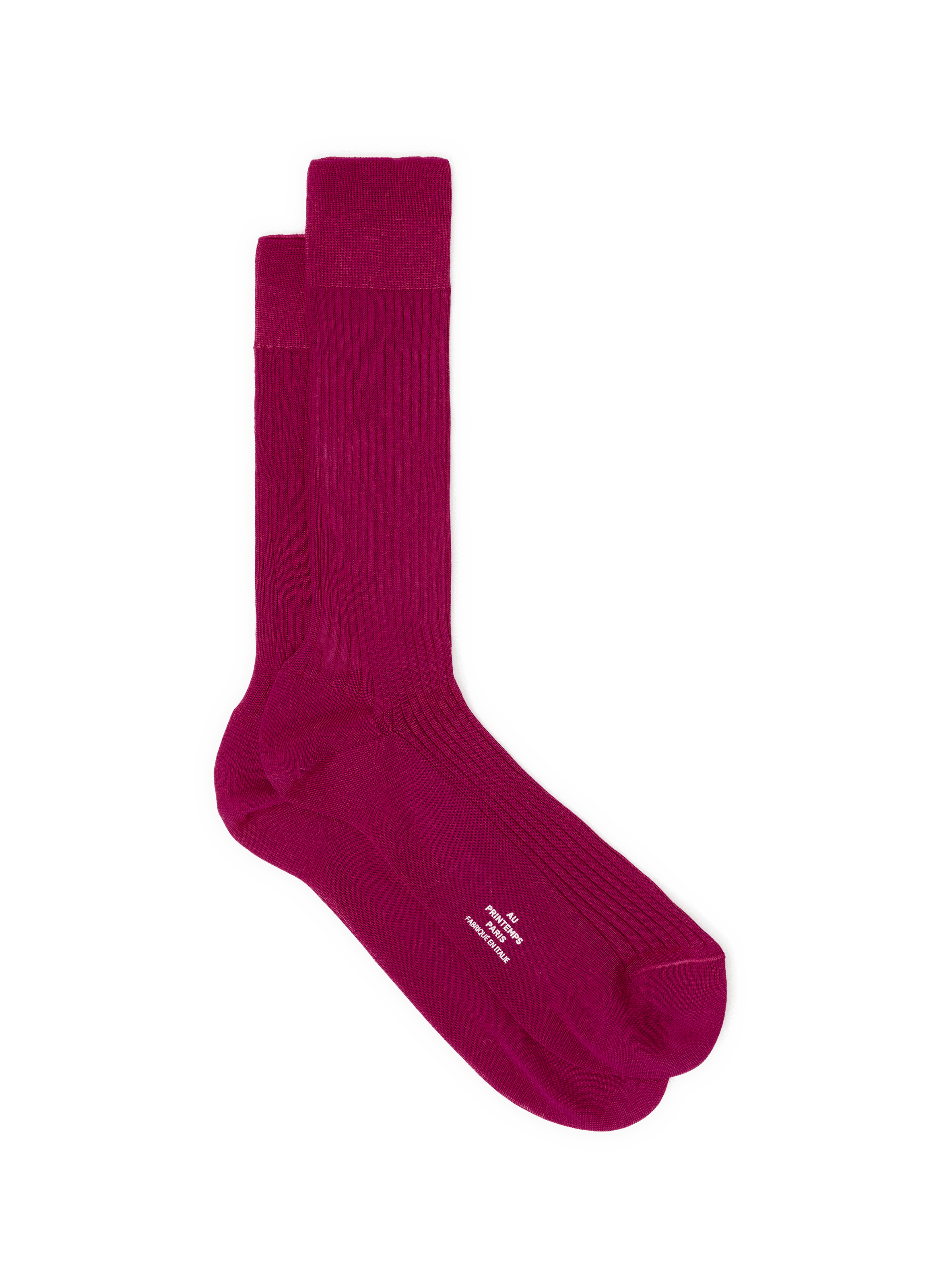 Roma-Ch cotton socks in plain ecru AU PRINTEMPS PARIS Pink