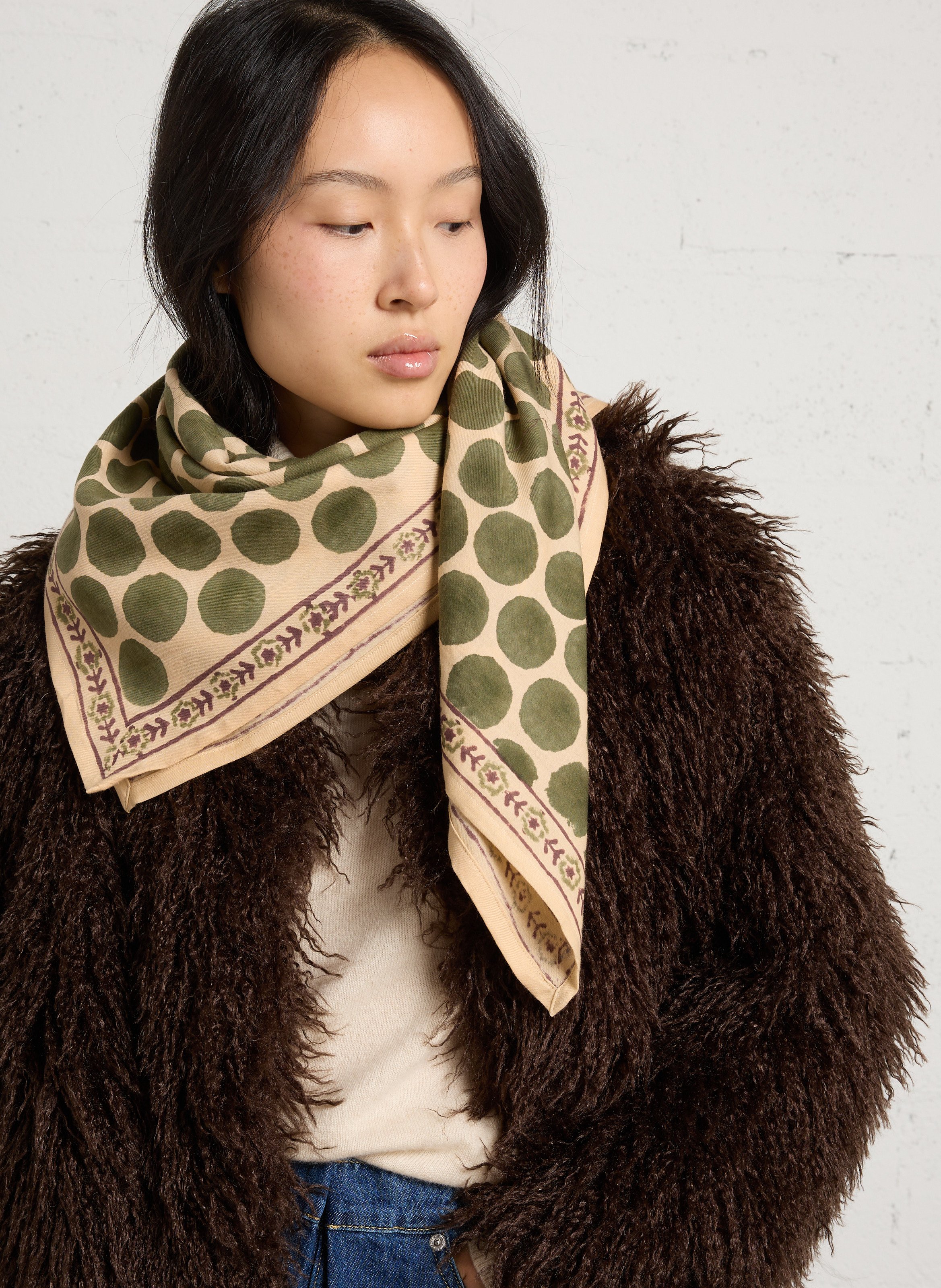 foulard en coton APACHES COLLECTIONS Vert