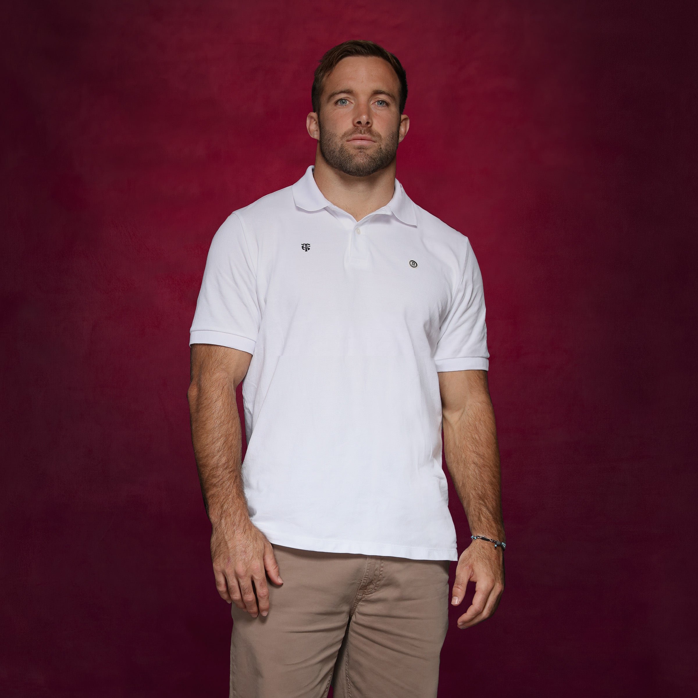 100% cotton short-sleeved piqué polo shirt SERGE BLANCO White