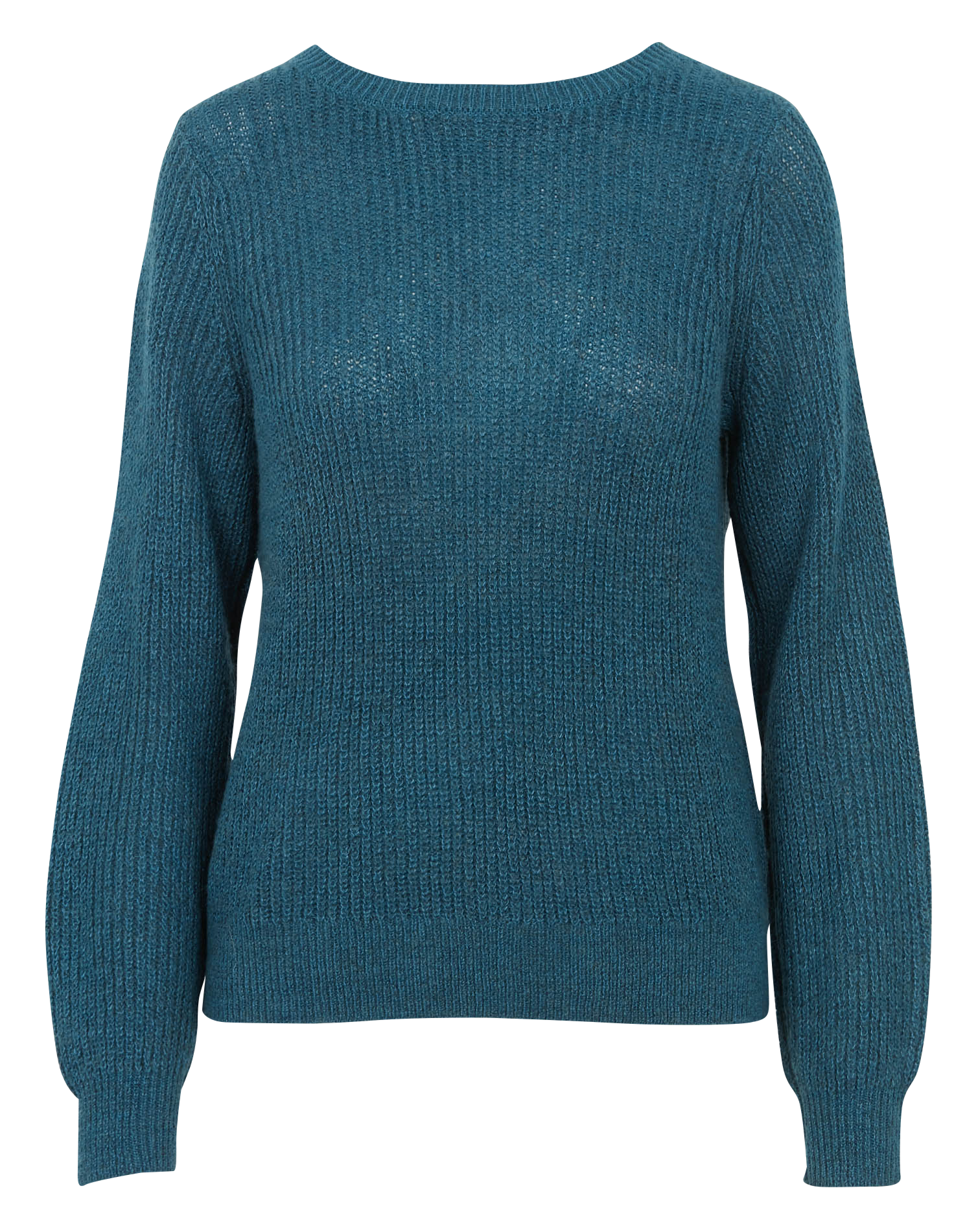 Rechte, gebreide trui met v-Hals Blauw Vila Dames Place des