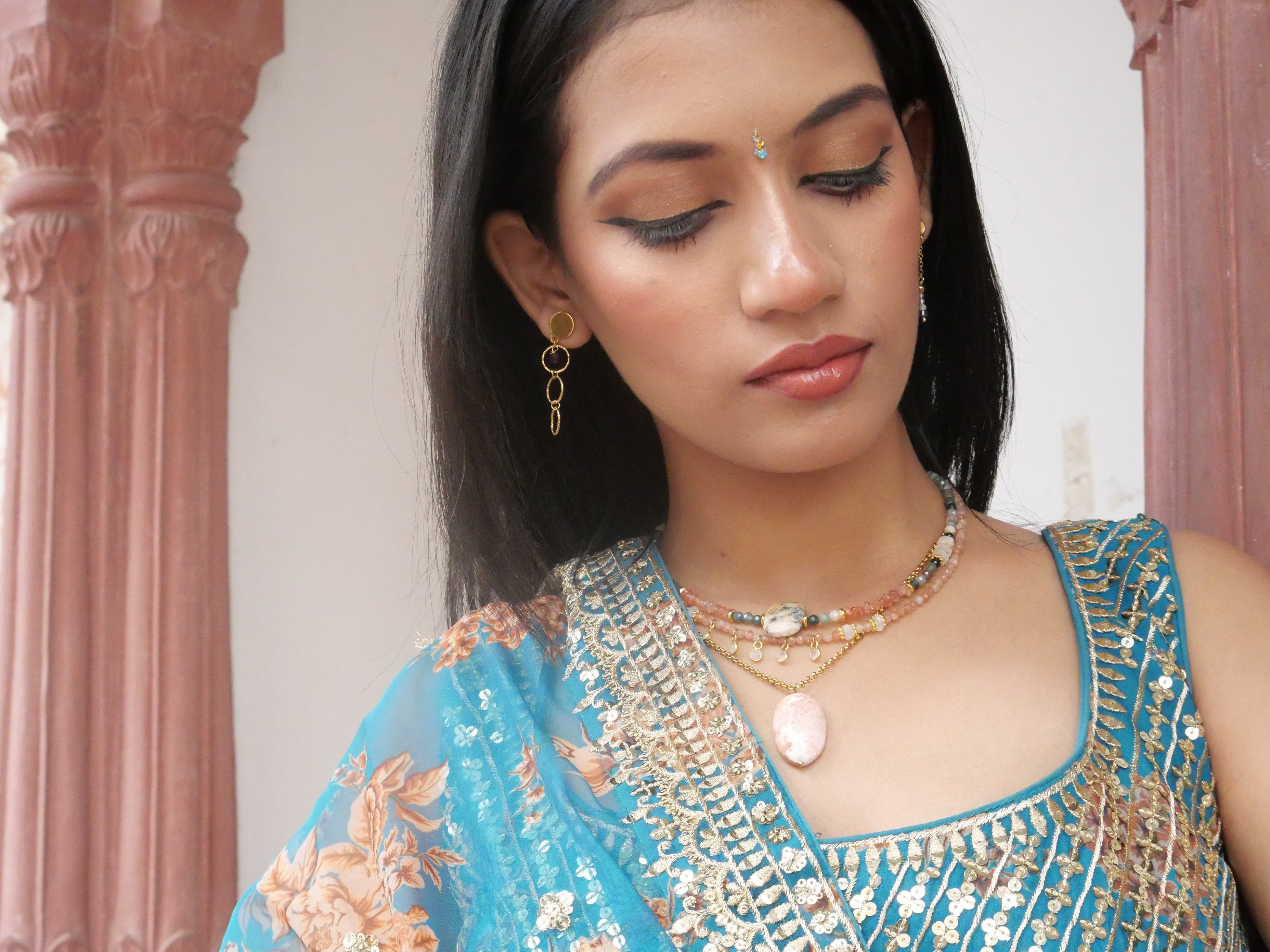 Sunstone necklace GINANDGER Orange