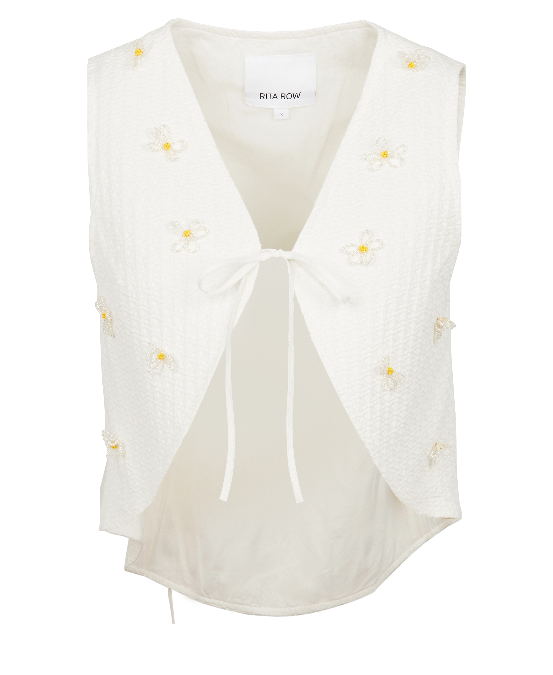 Gilet droit col V en coton mélangé RITA ROW Multicolore