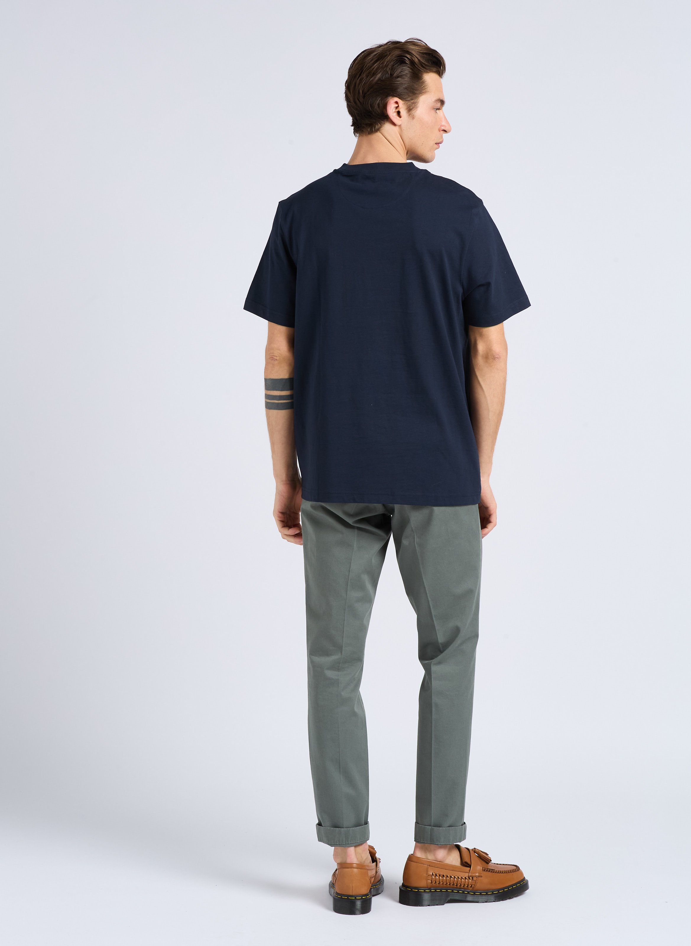 Organic cotton round-neck T-shirt FARAH Blue