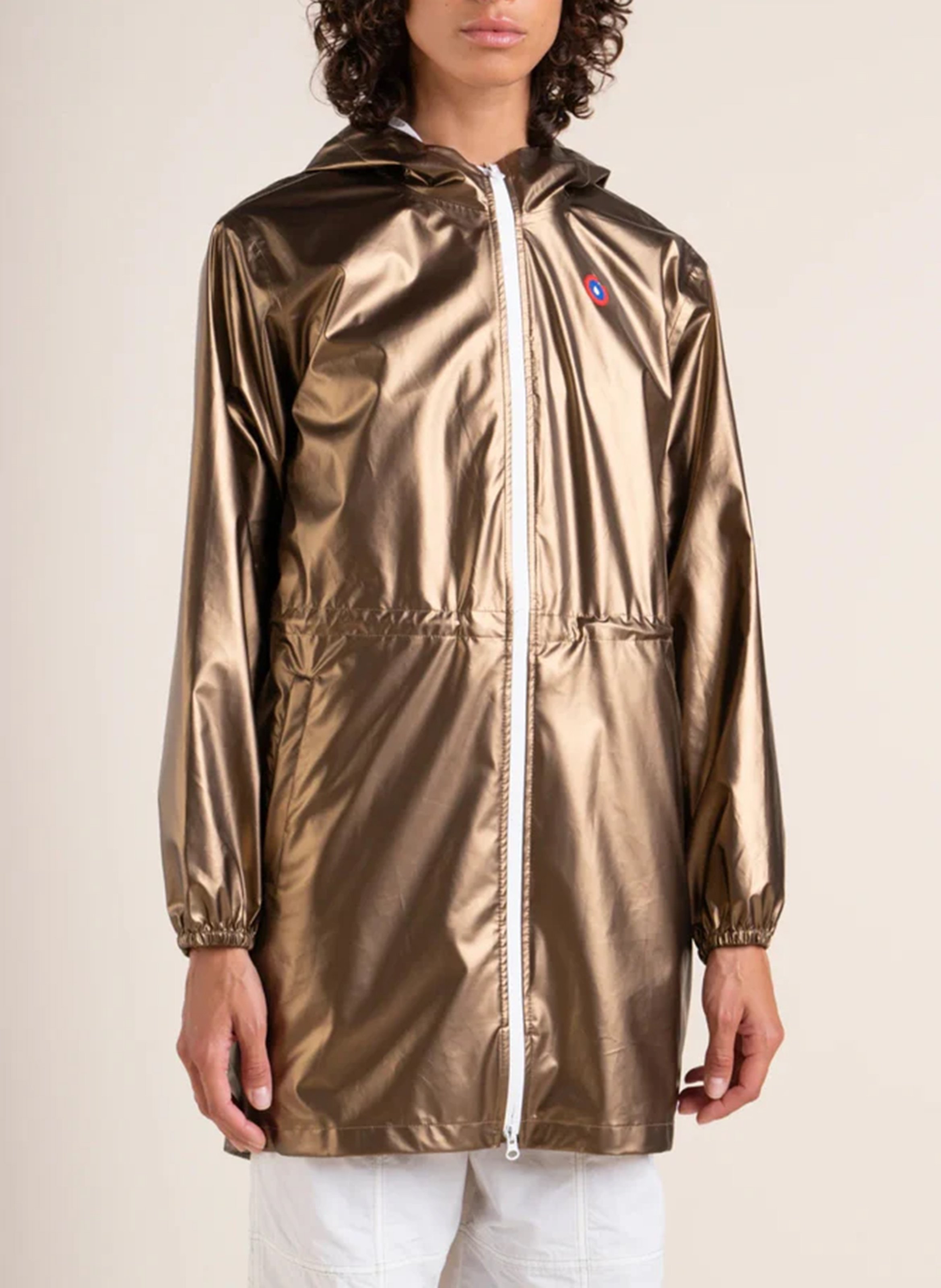 Imperméable à capuche métallisé  FLOTTE Doré