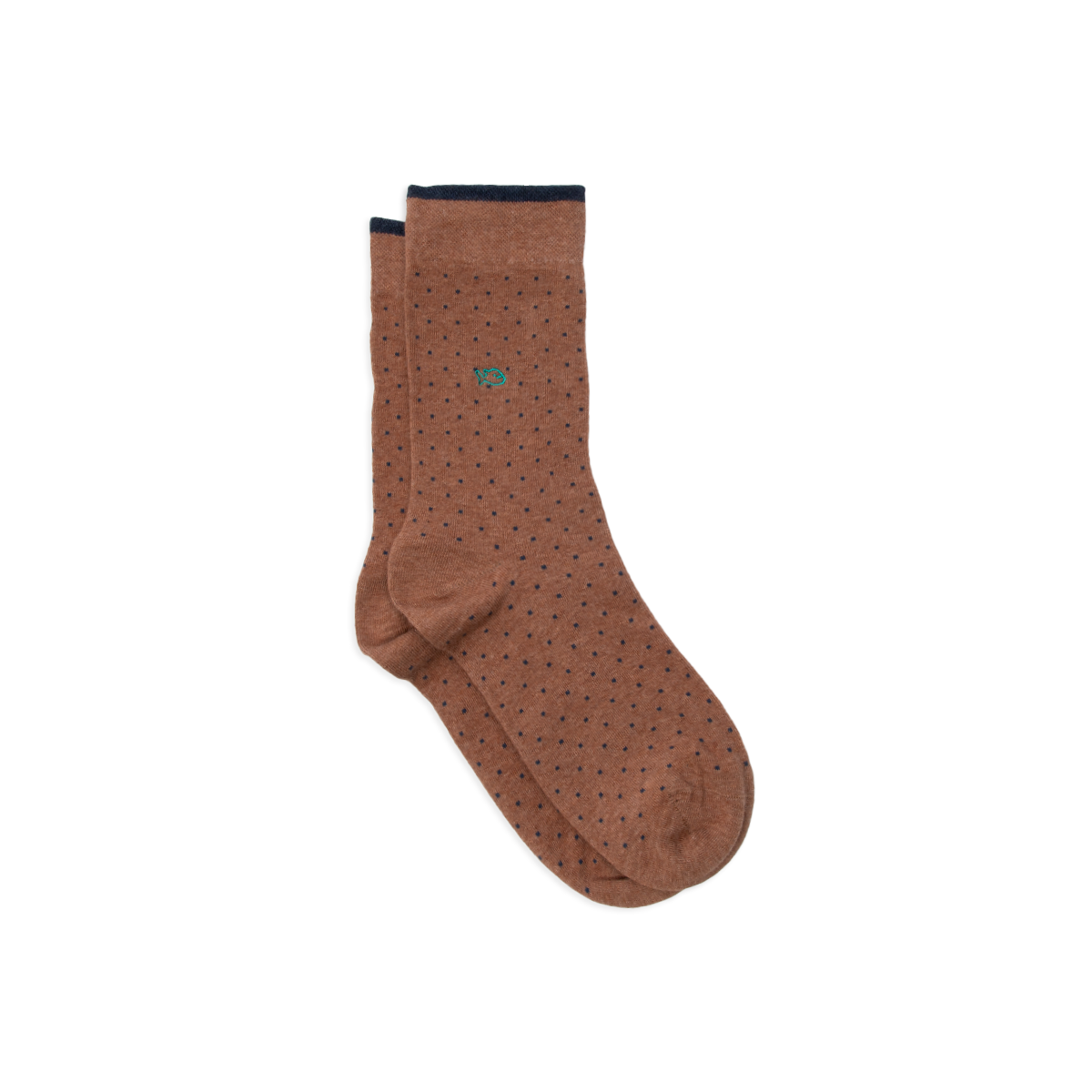 Combed cotton socks with polka dots BILLYBELT Brown