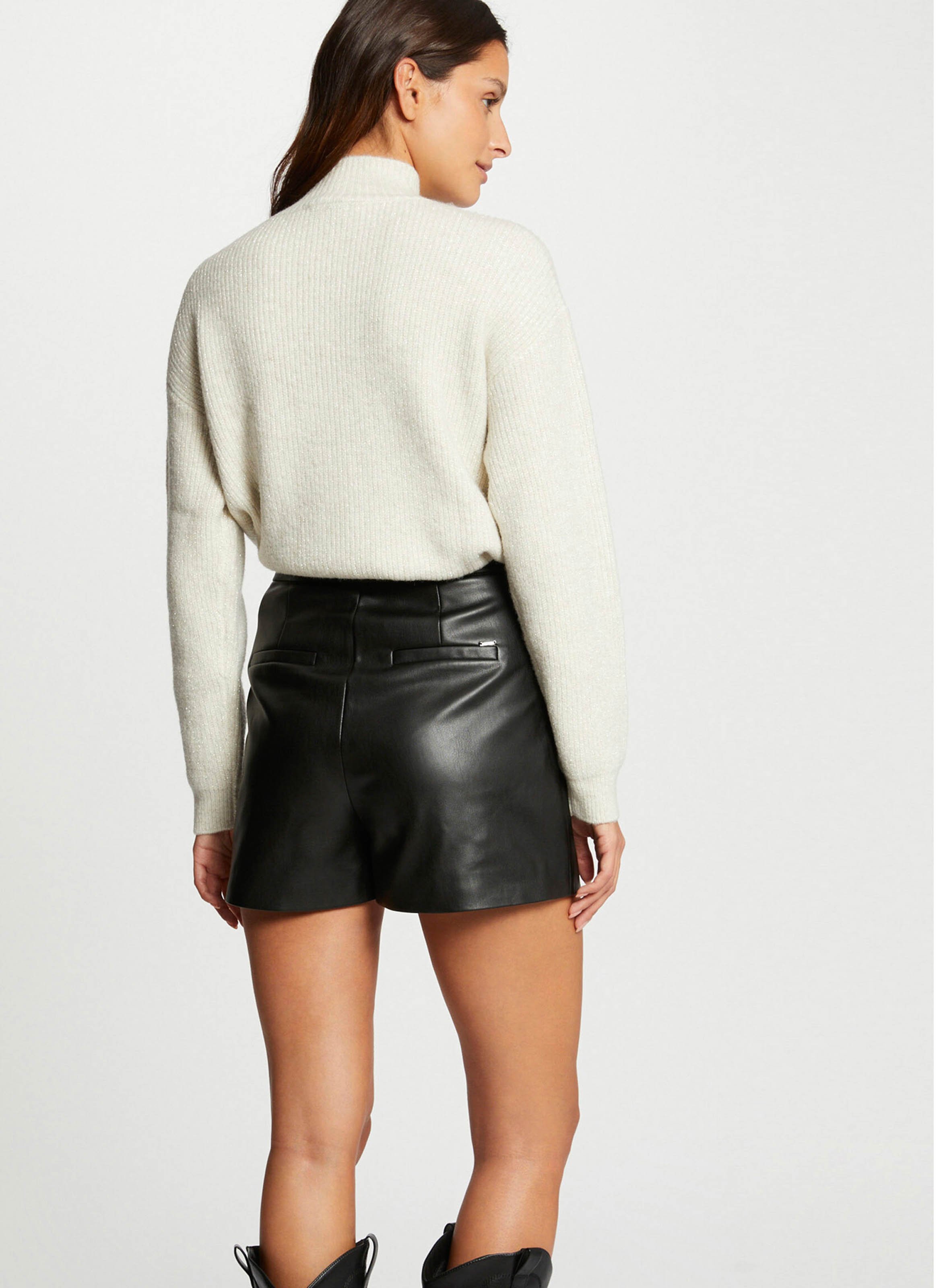 Straight-cut high-neck sweater MORGAN Beige
